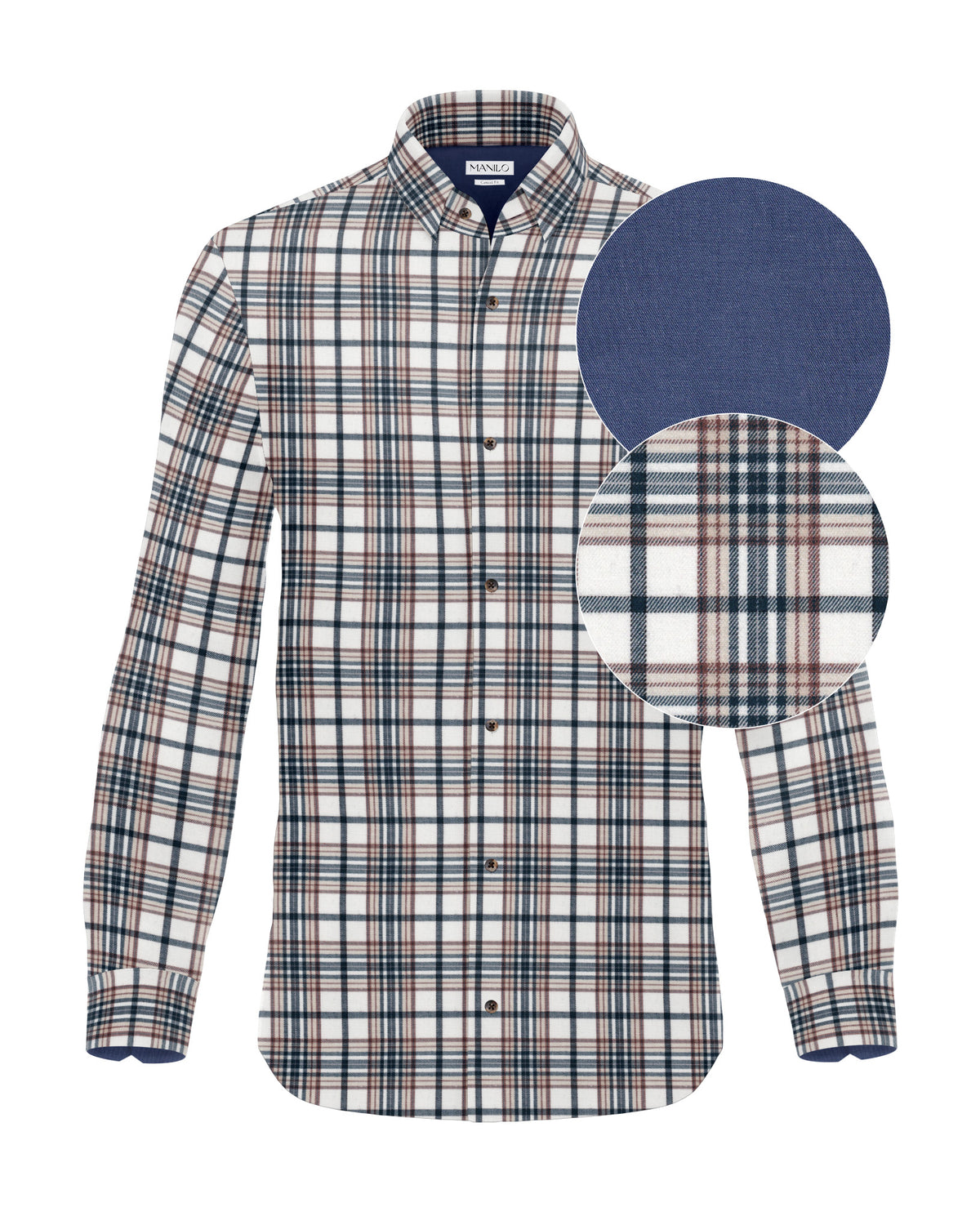 Flanellhemd mit Karomuster Off-White (Art. 2755-C)