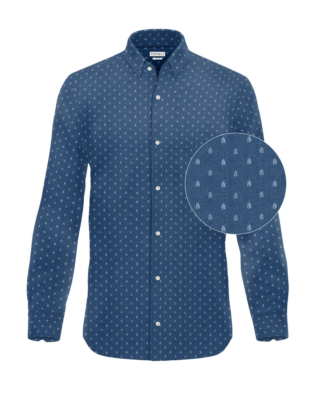 Denimhemd Langarm mit Printmuster (3091-C)