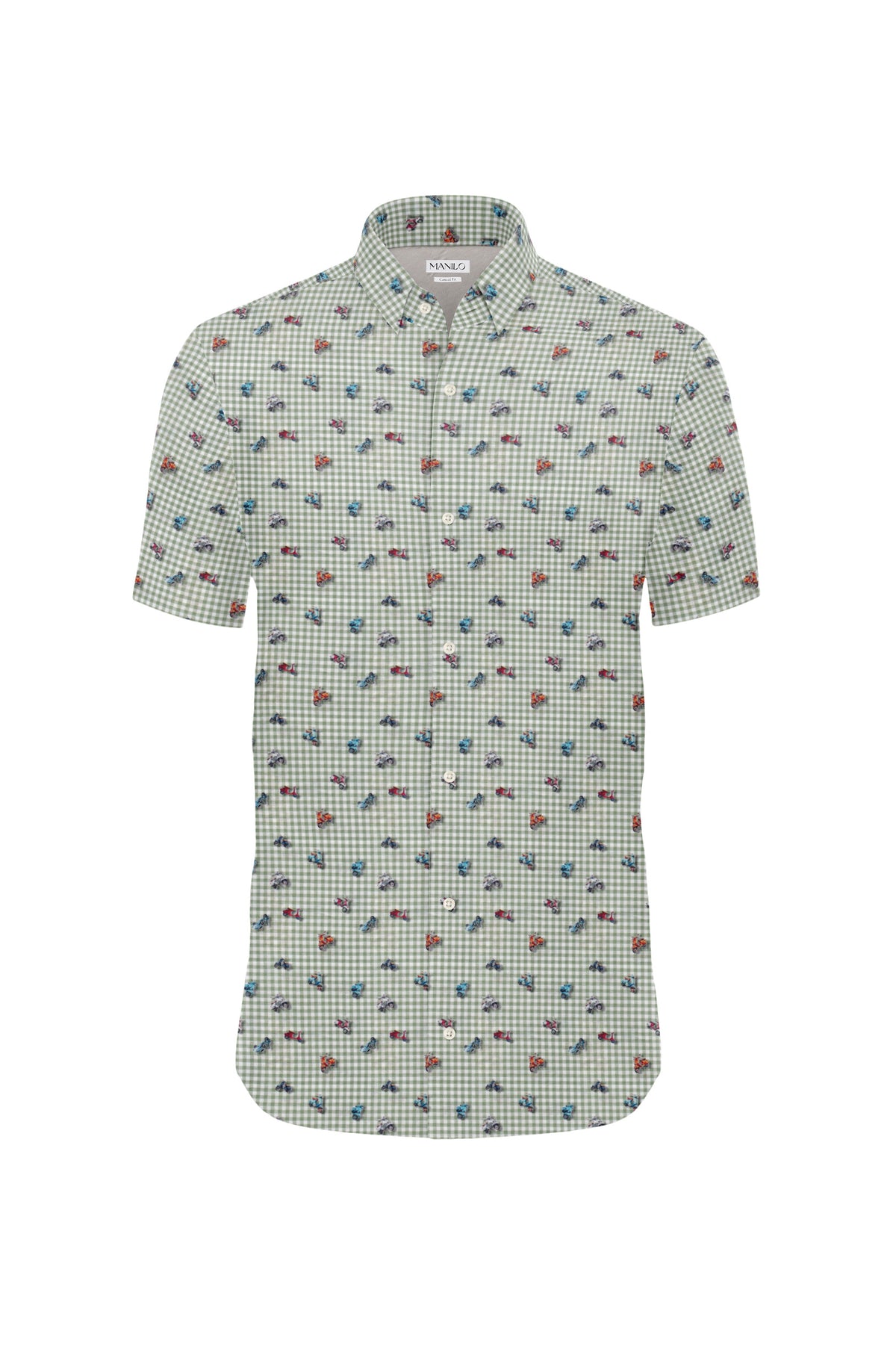 Casual shirt with moped &amp; palm tree print (Art. 2531-C-KA)