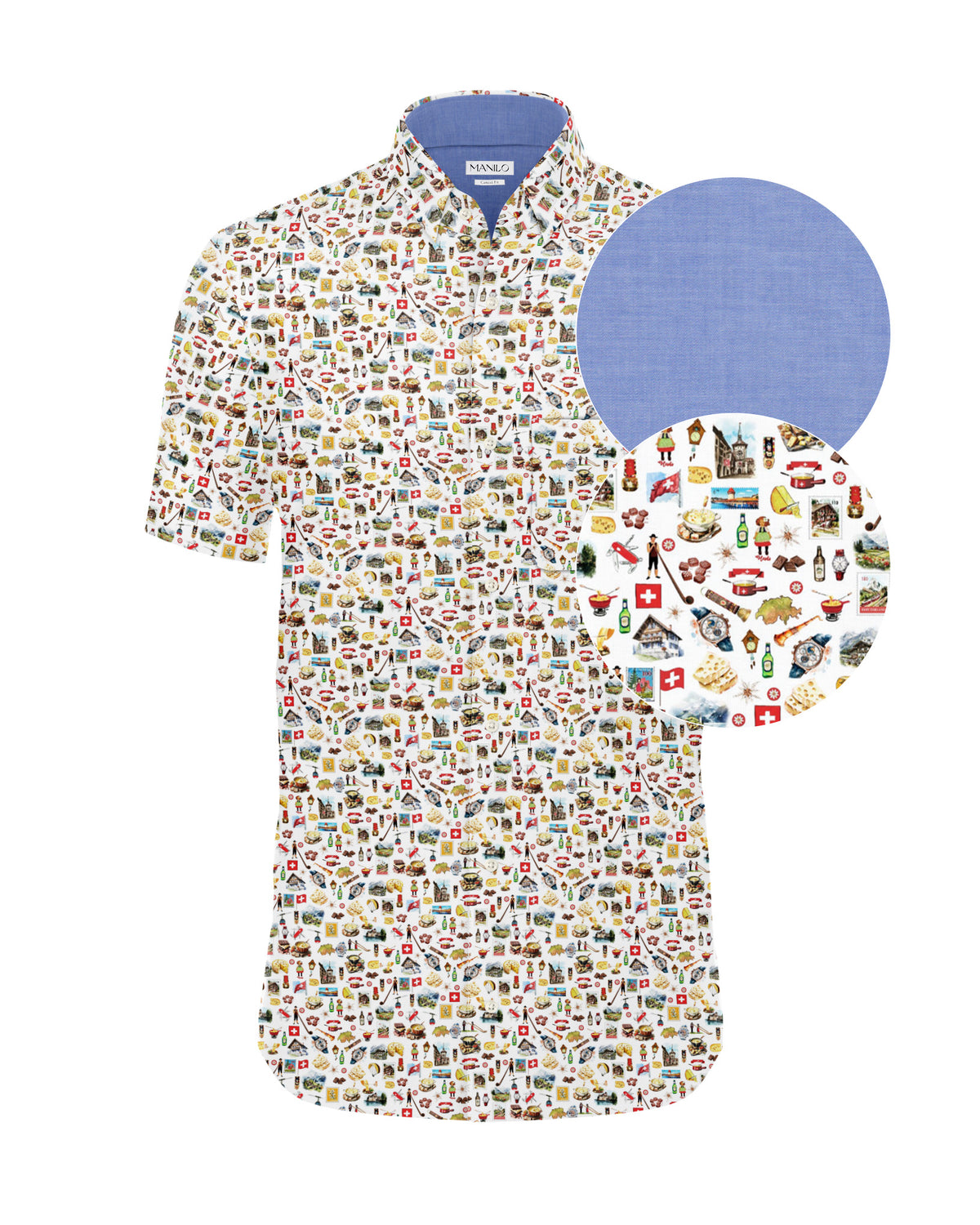 Chemise décontractée à manches longues avec impression de notes de musique en gris (art. 2731-C)