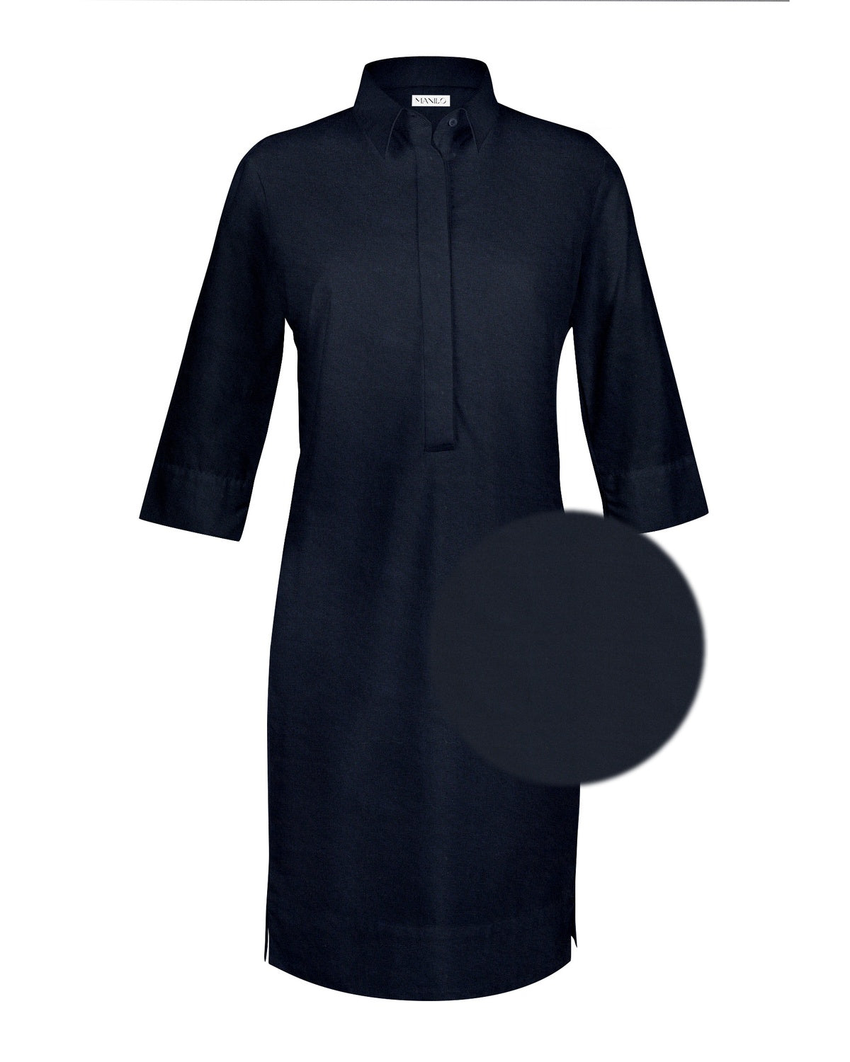 Blouse-robe ZOÉ manches 3/4 en bleu foncé (art. 1003D-Z-34)