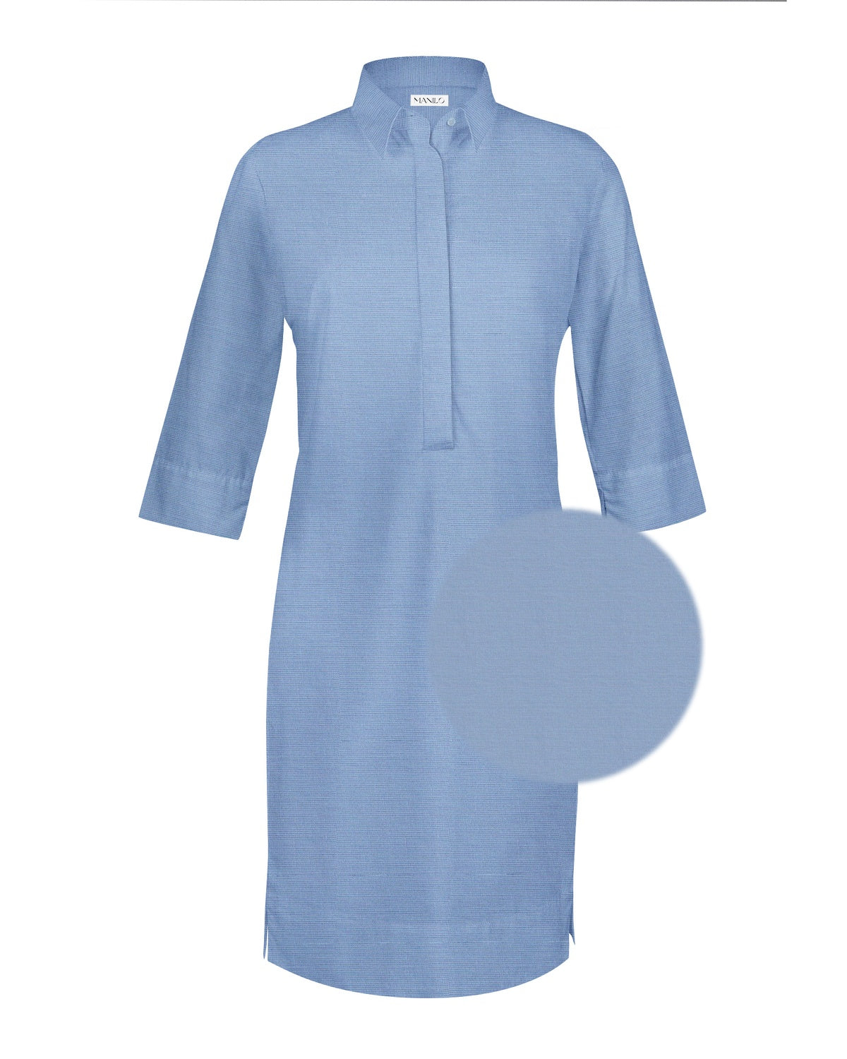Blouse-robe ZOÉ manches 3/4 en bleu (art. 1006D-Z-34)