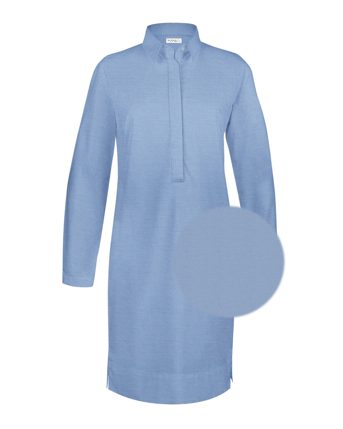 Blouse robe ZOÉ manches longues en bleu (art. 1006D-Z-LA)
