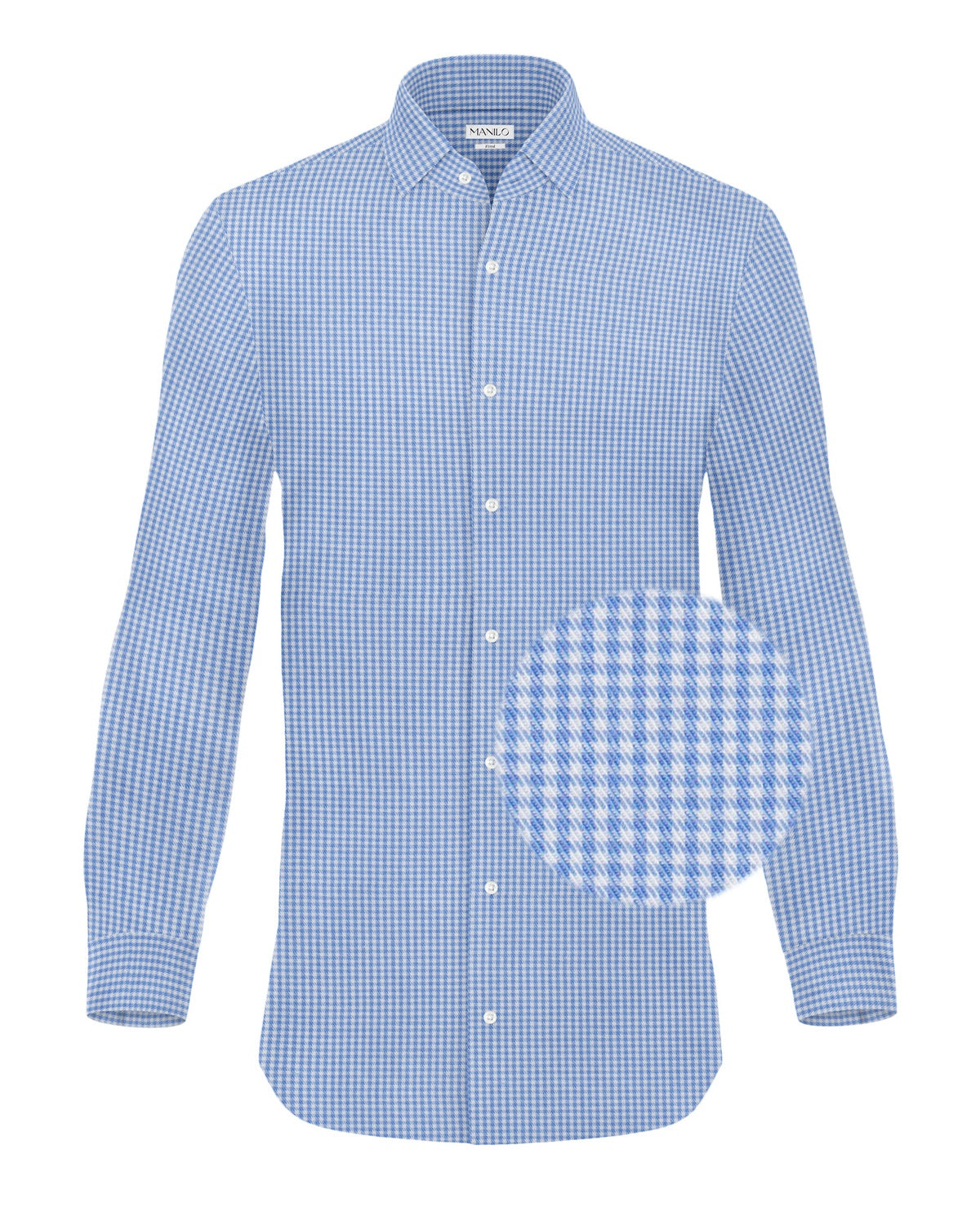 High quality business shirt check light blue (Art. 1143)