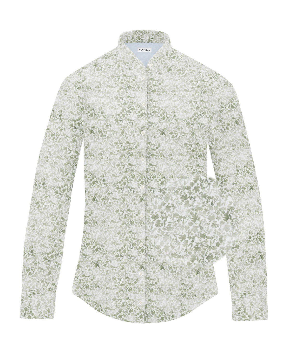 Stretch-Bluse SOPHIE mit Blumenprint in Grün (Art. 2112D-S)