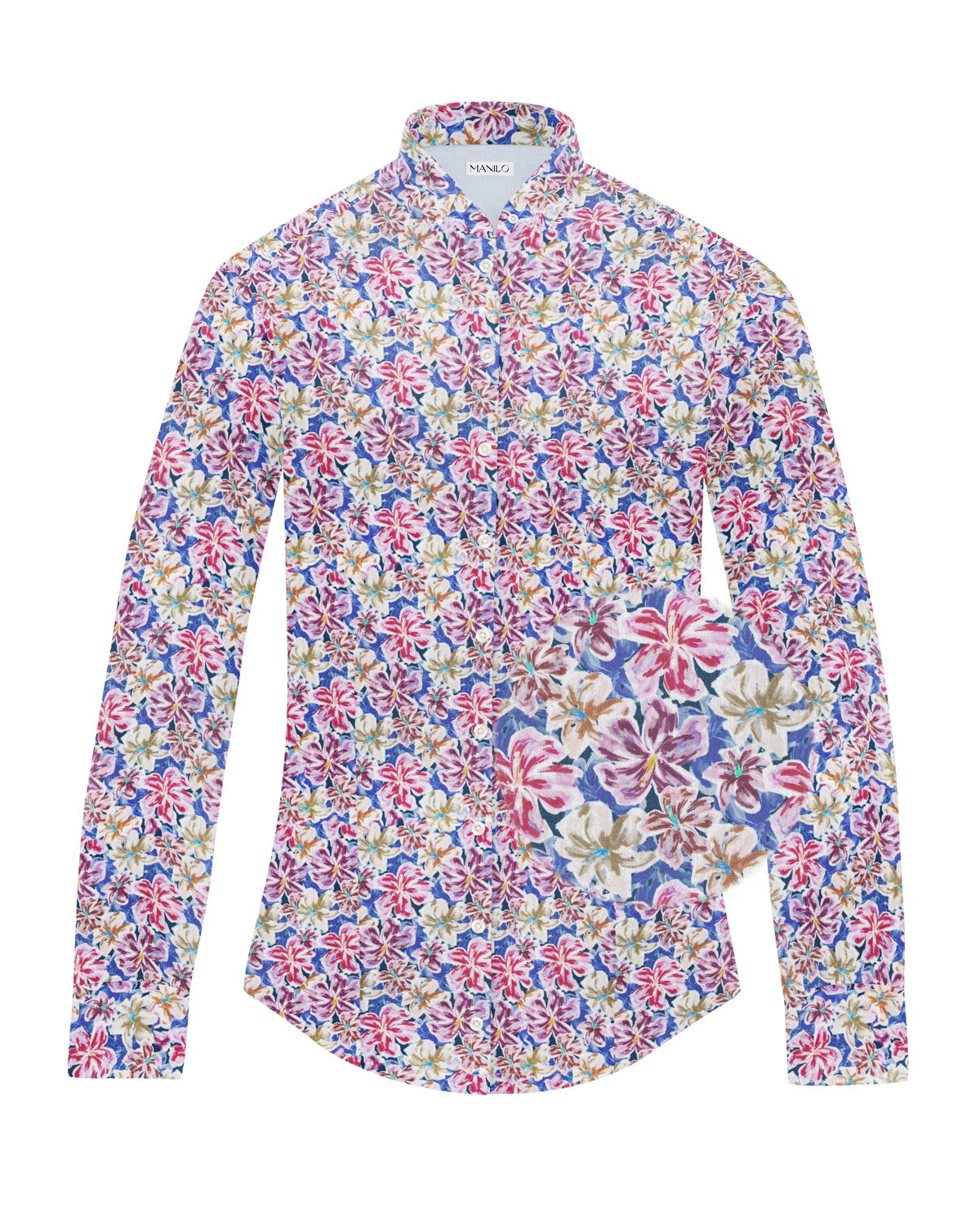 Blouse stretch SOPHIE avec imprimé floral en violet (art. 2118D-S)