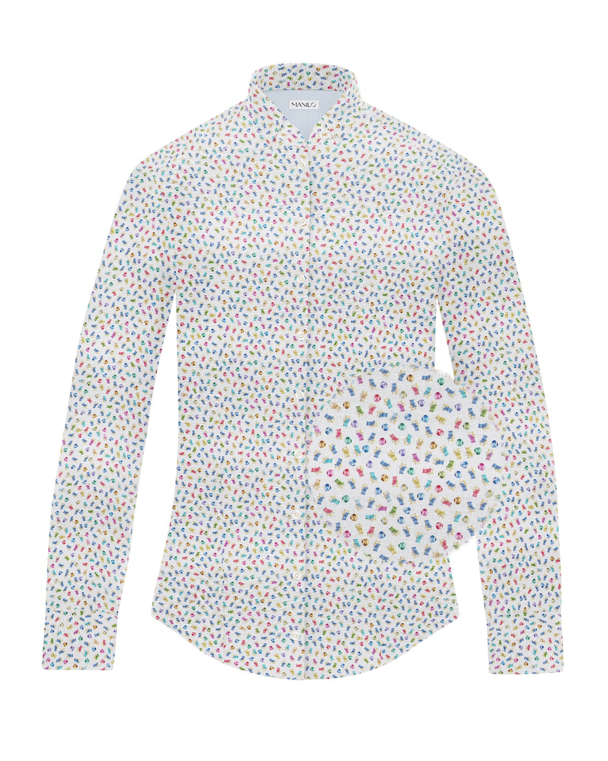 Stretch blouse SOPHIE with deckchair print (Art. 2133D-S)