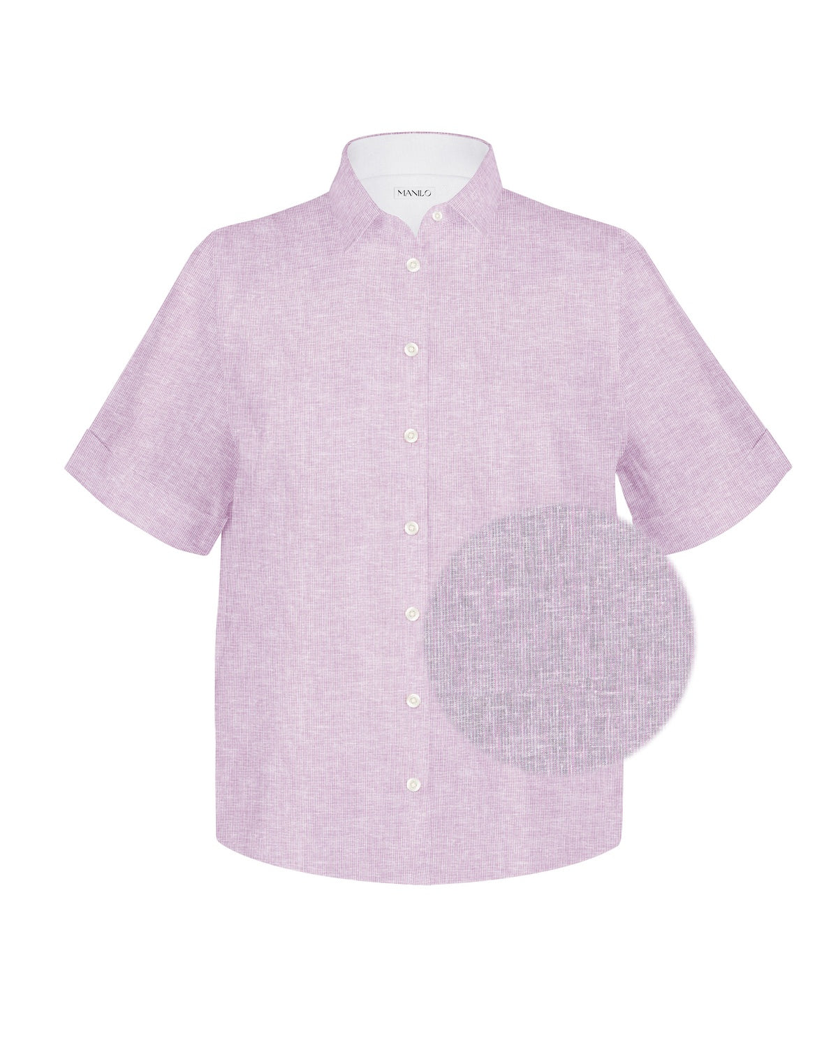 Oversize Leinen-Kurzarmbluse MARIE Rosa gestreift (Art. 2163D-M)