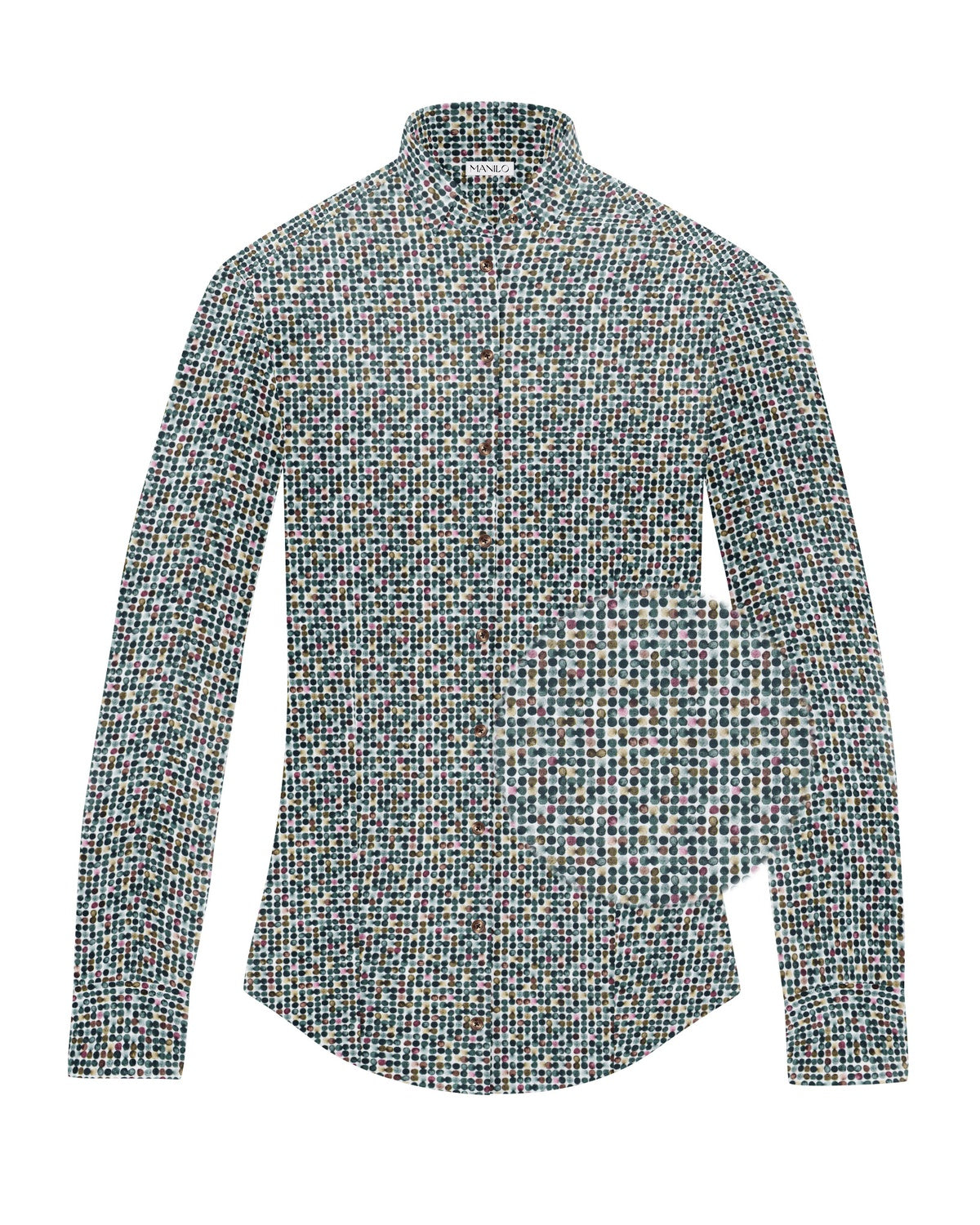 Stretch-Bluse SOPHIE mit Grafikprint in Grün (Art. 2215D-S)
