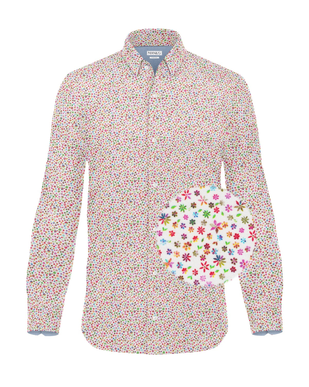 Casual shirt with floral pattern in multicolor (Art. 2215-C)