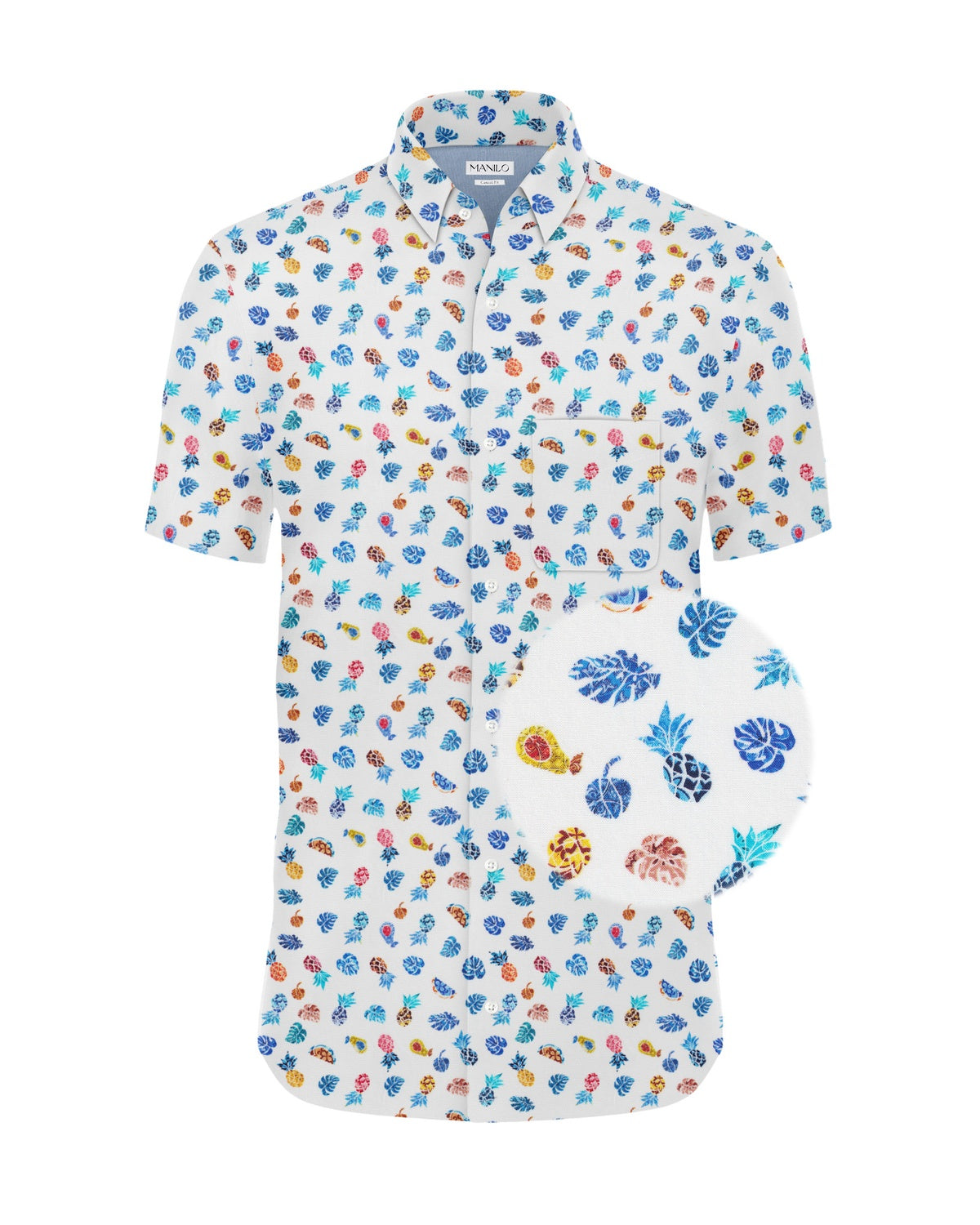 Casual shirt with summery print pattern (item 2223-C-KA)