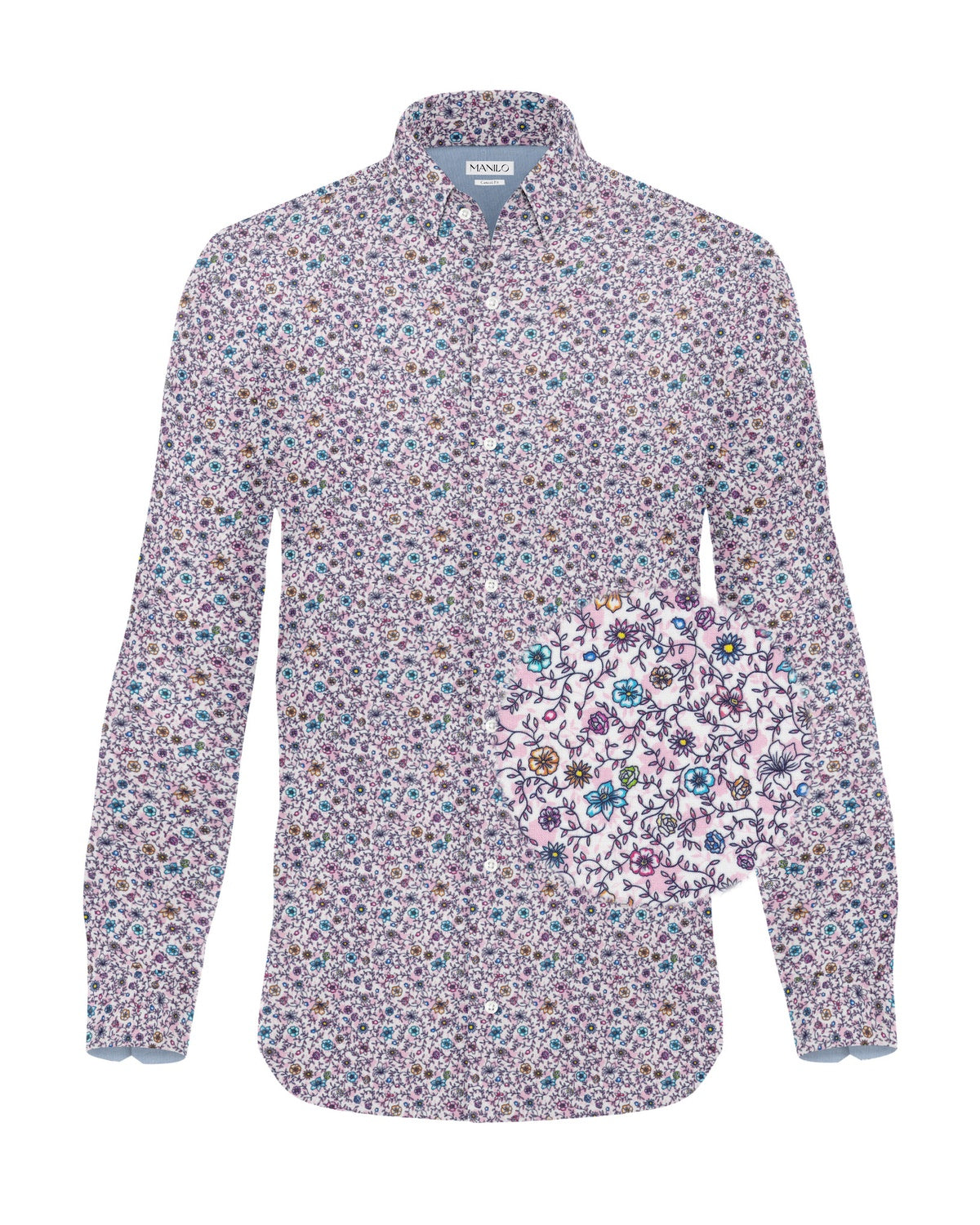Freizeithemd mit Blumenmuster in Rosa (Art. 2225-C)