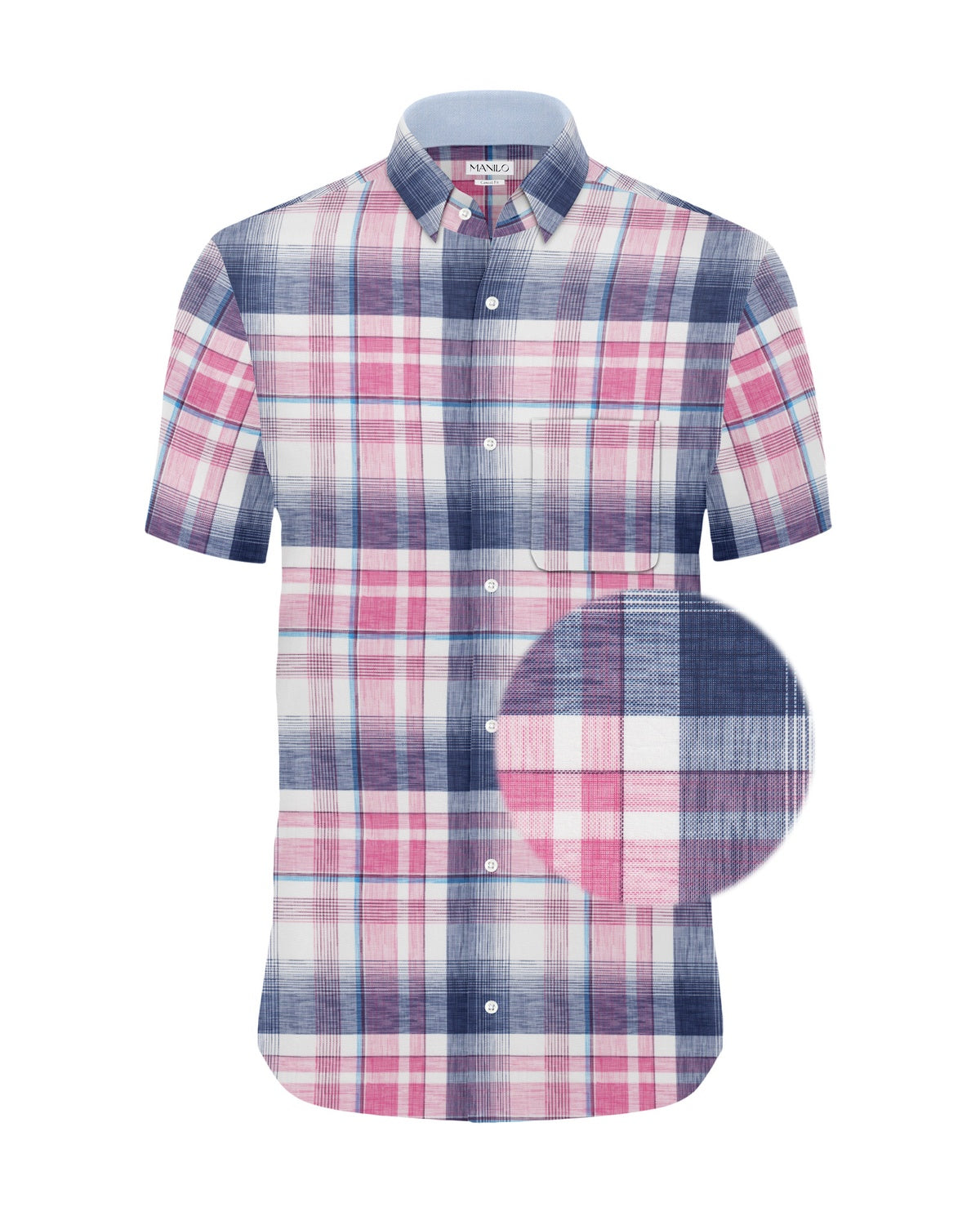 Casual shirt with check pattern pink/blue (Art. 2243-C-KA)