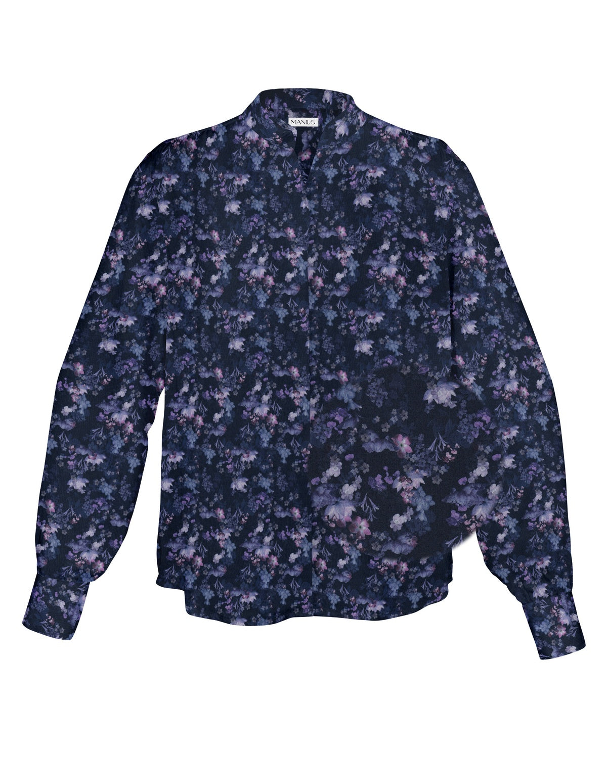 Viskose-Bluse ROSE mit Blumenprint in Violett (Art. 2255D-R)