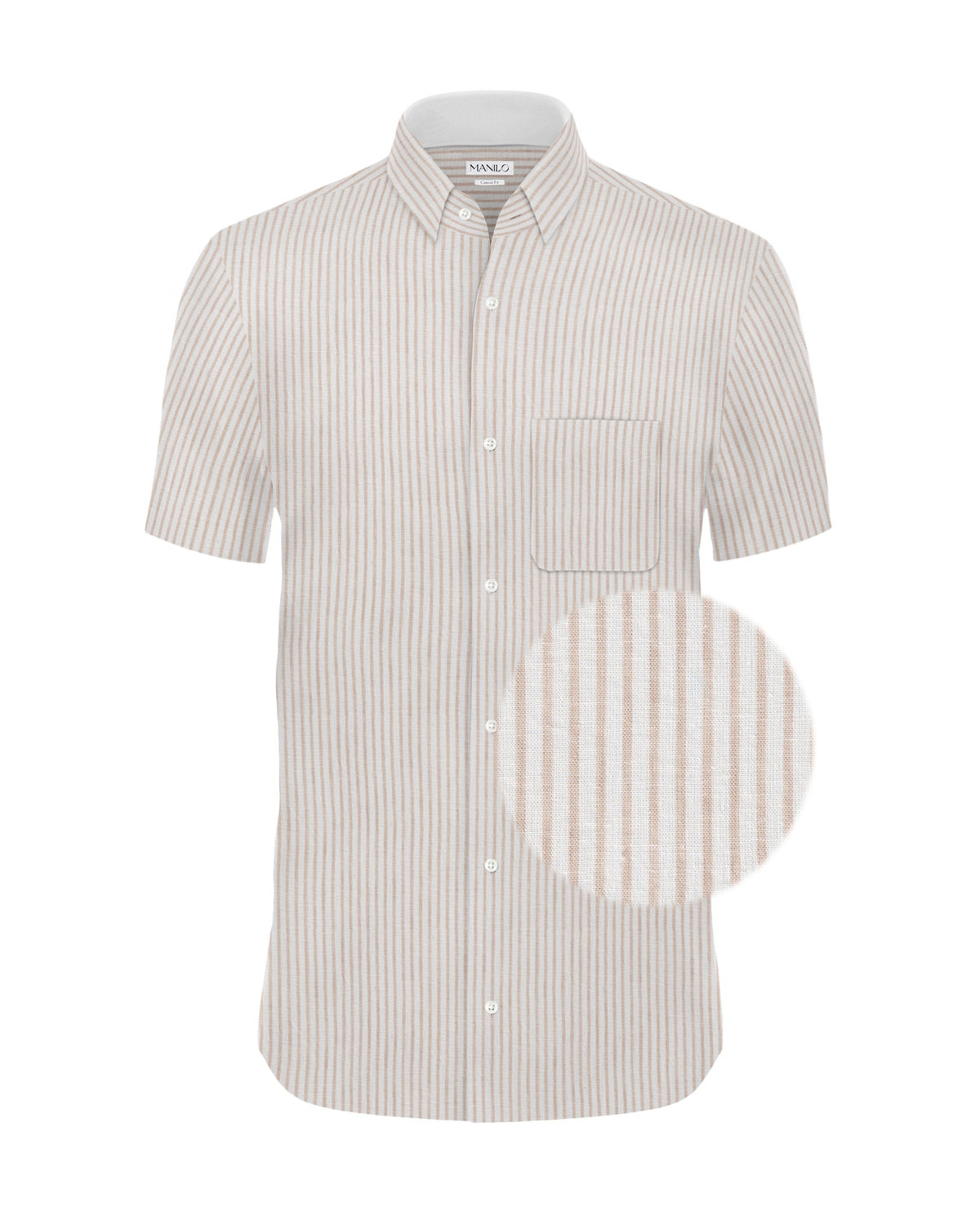 Chemise en lin avec rayures en beige (art. 2261-c-ka)