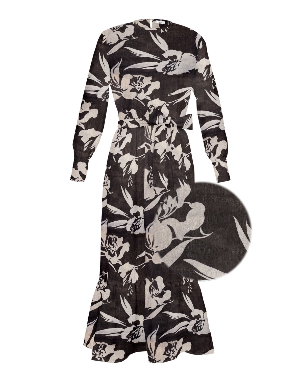 Robe en viscose HAILEY avec imprimé floral en marron (art. 2261D-H)