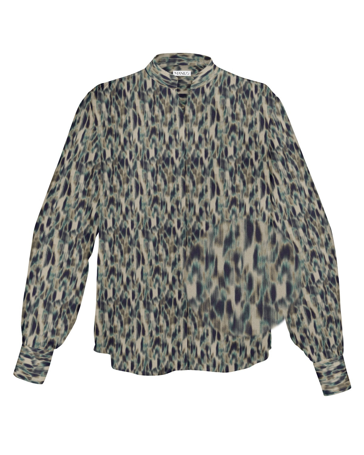 Viskose-Bluse ROSE mit Printmuster in Grün (Art. 2263D-R)