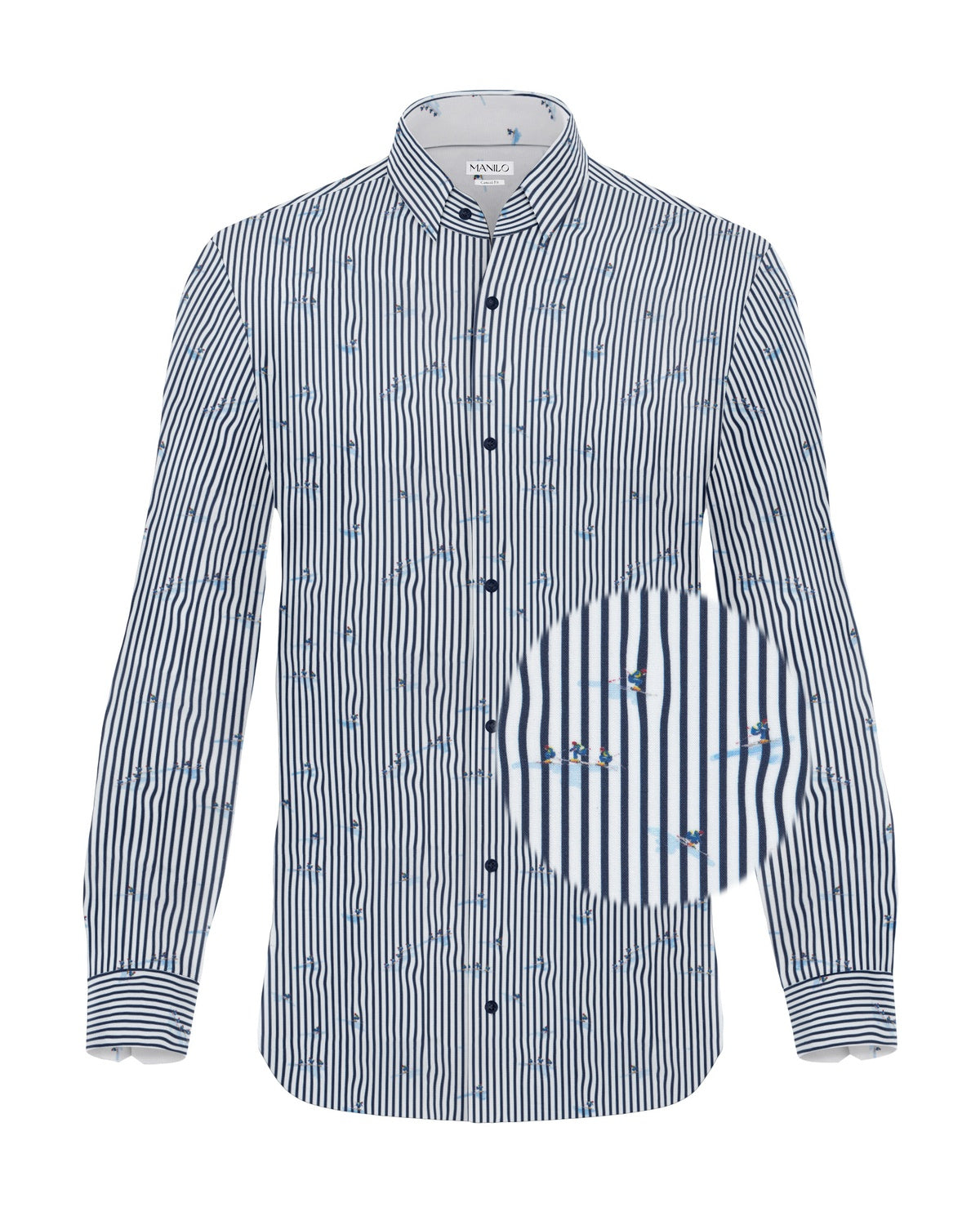 Freizeithemd mit Skifahrer-Print (Art. 2351-C)