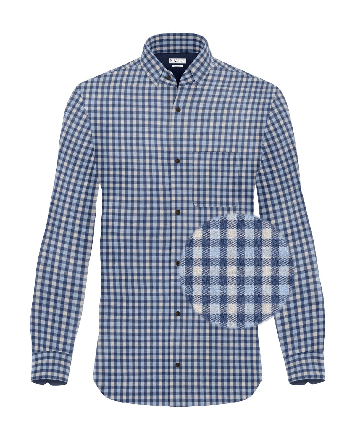 Flanellhemd mit Karomuster Hellblau (Art. 2367-C)