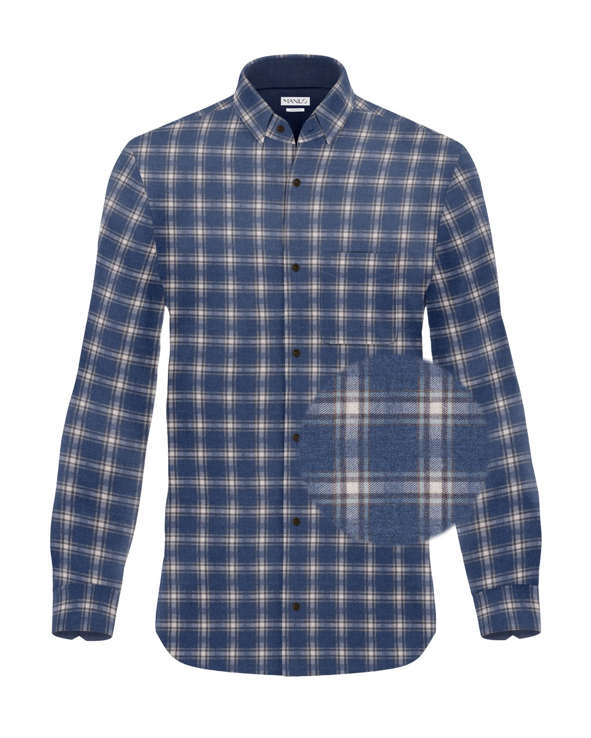 Flanellhemd mit Karomuster Blau (Art. 2369-C)