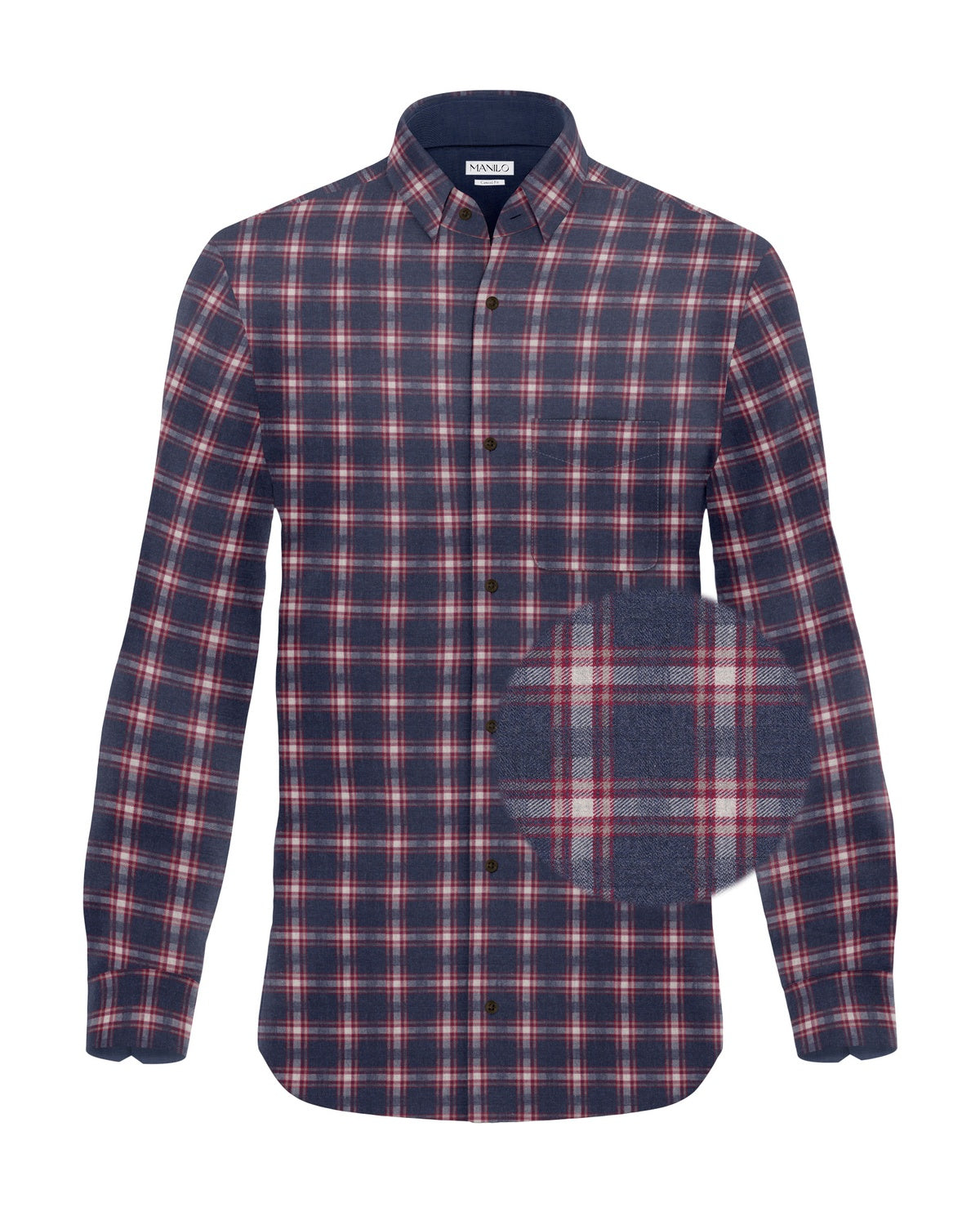 Flanellhemd mit Karomuster Rot/Blau (Art. 2370-C)