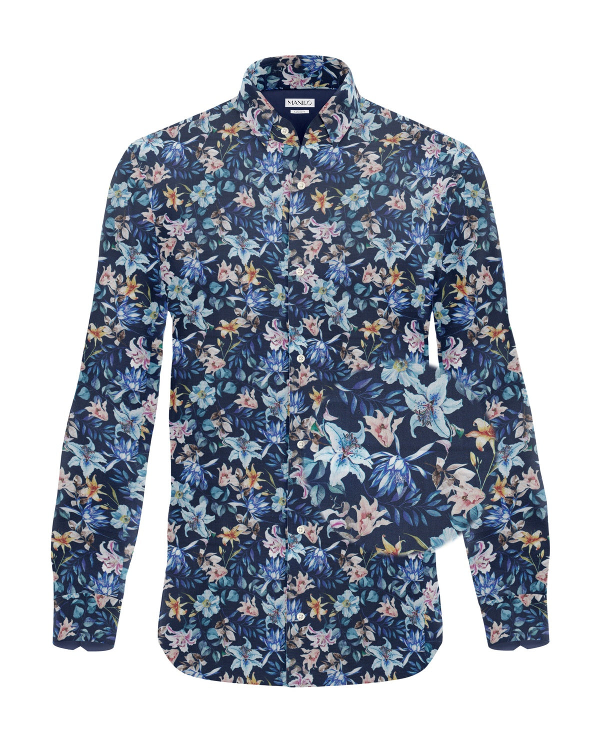 Freizeithemd mit Blumenprint in Navy (Art. 2501-C)