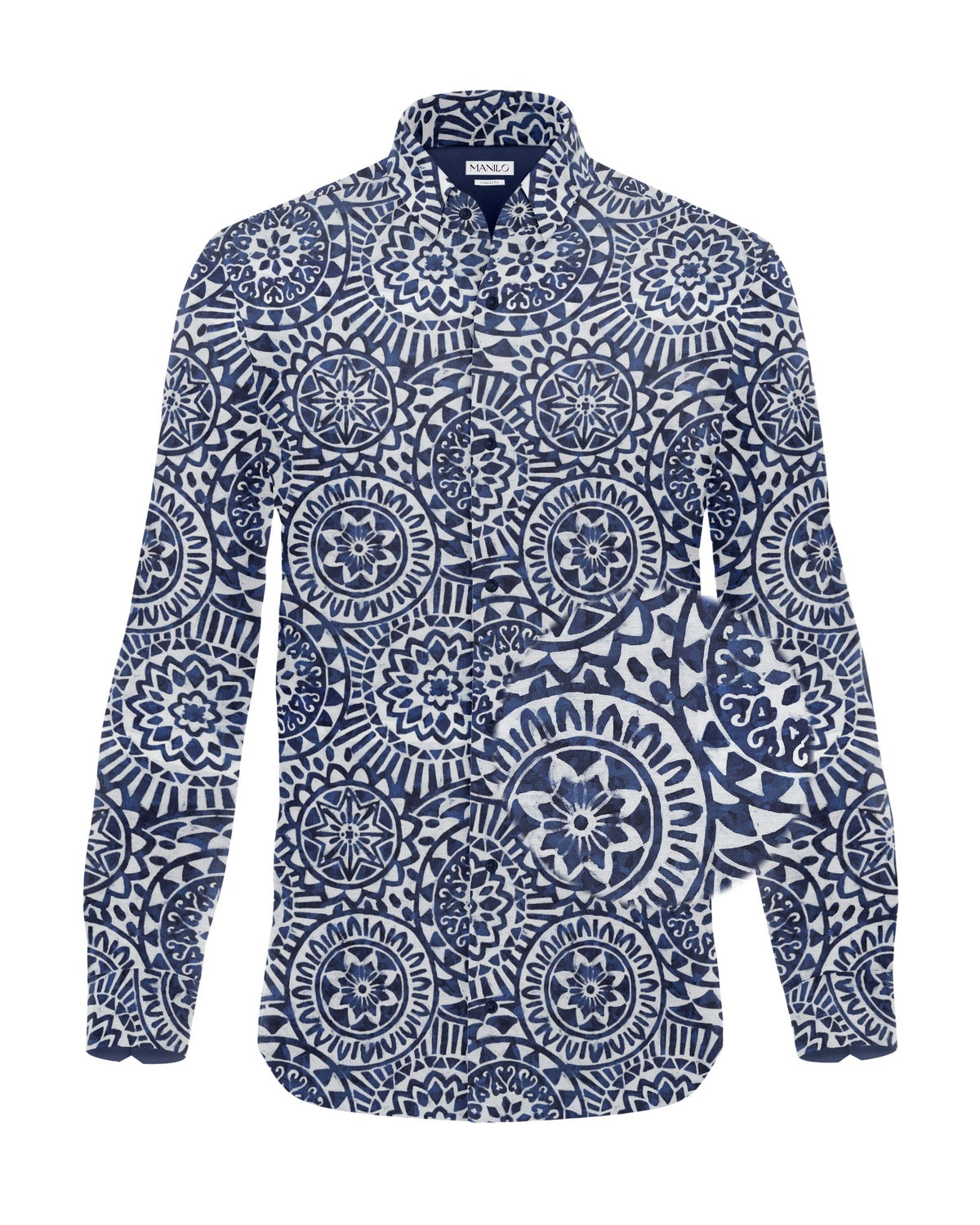 Freizeithemd mit Grafikprint in Navy (Art. 2511-C)