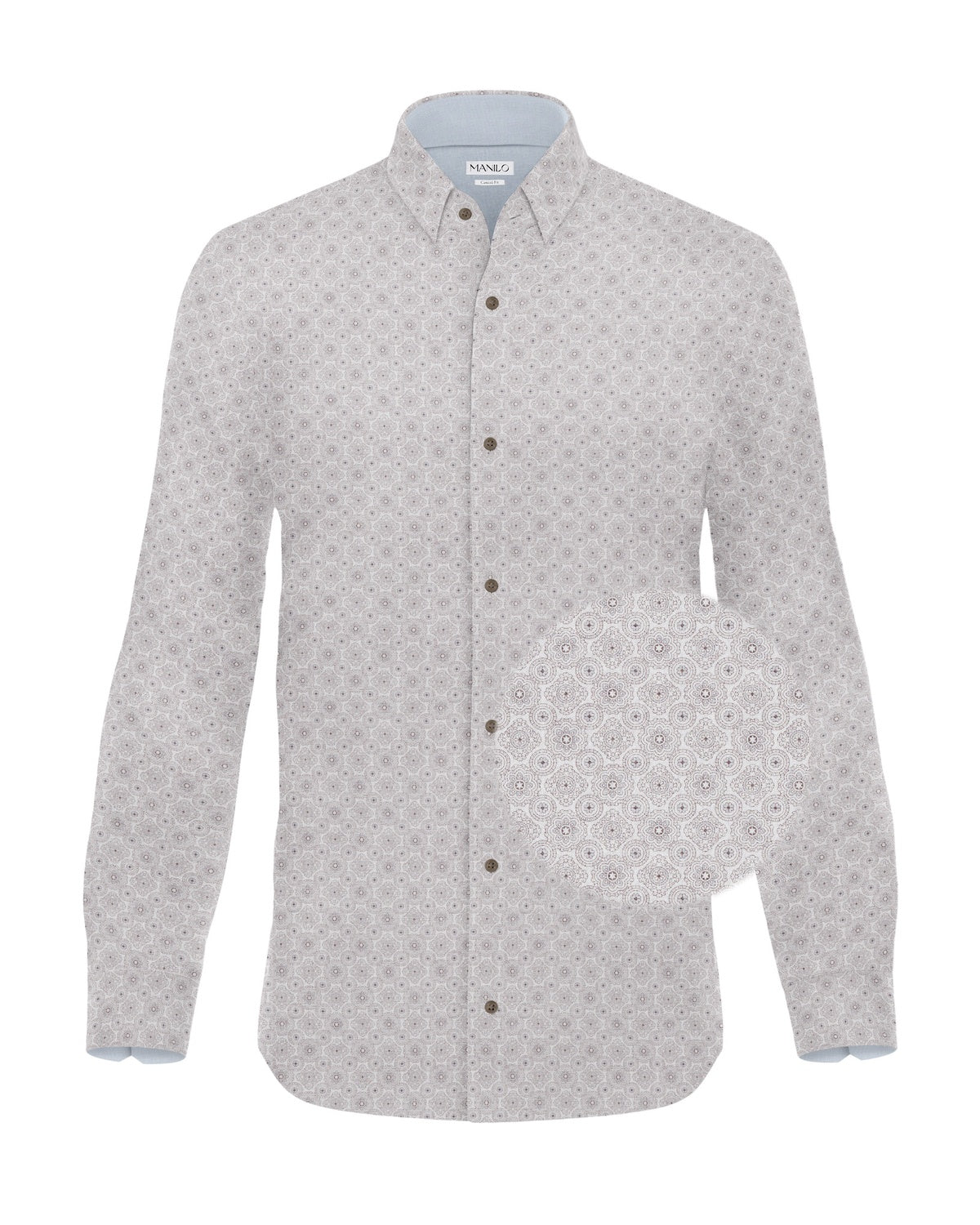 Freizeithemd mit Grafikprint in Beige (Art. 2518-C)