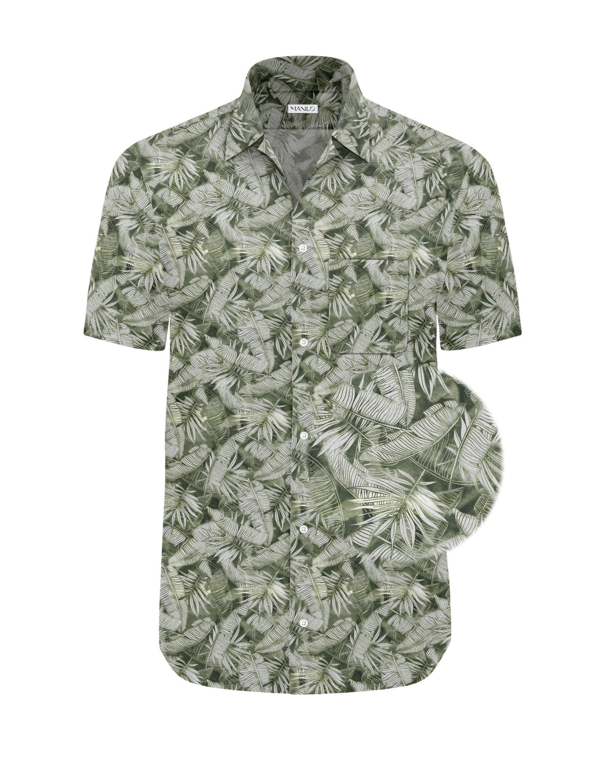 Hawaii-Hemd mit Blumenprint in Grün (Art. 2543-BS)