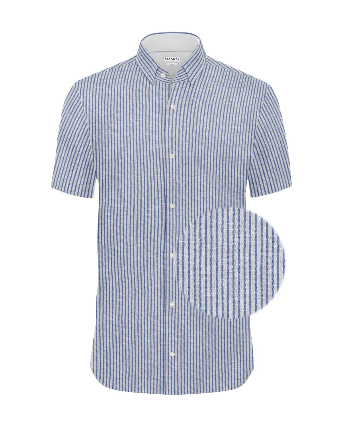 Chemise en lin à rayures bleues (art. 2572-C-KA)