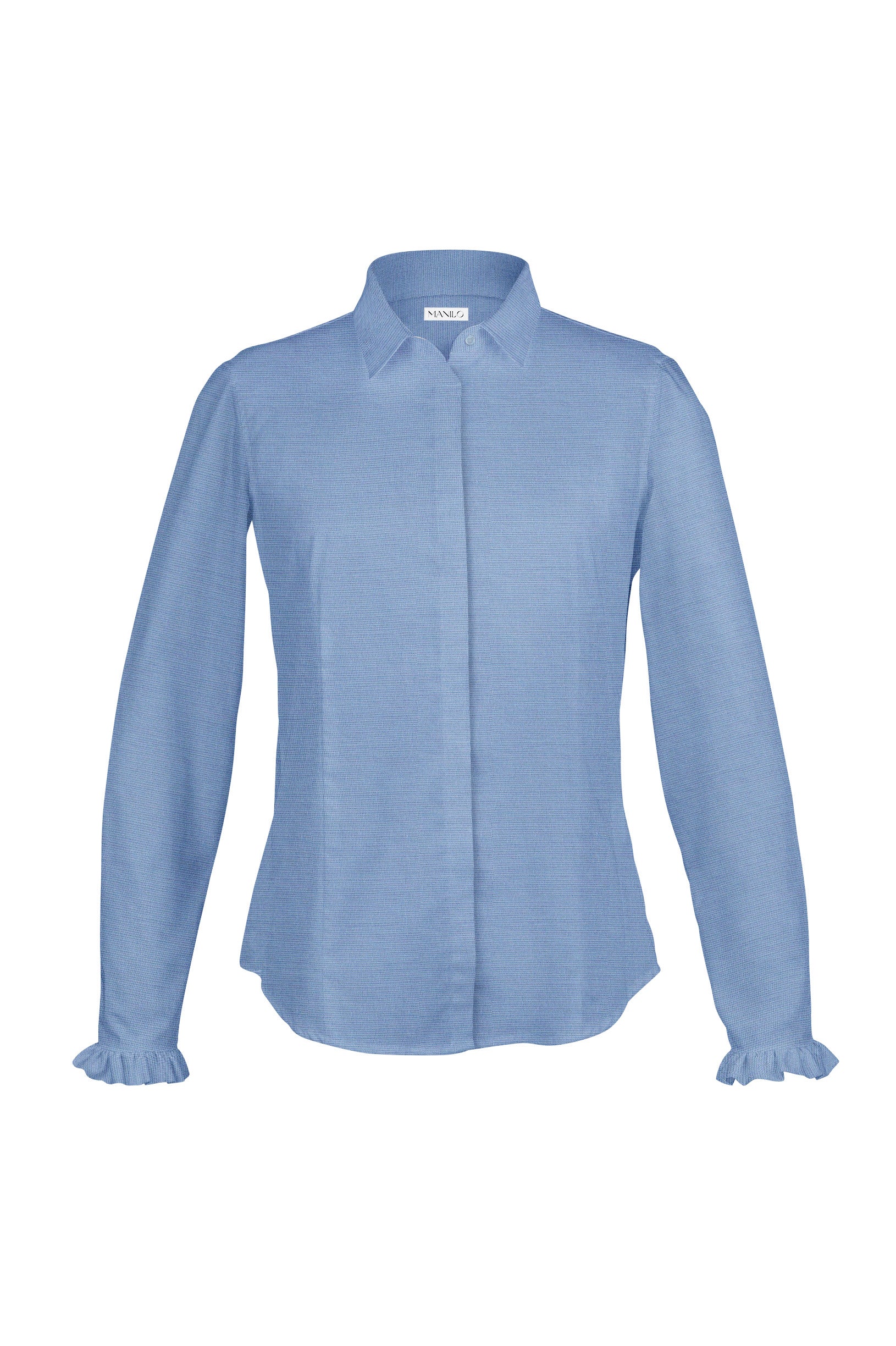 Stretch-Bluse ÉLODIE in Blau (Art. 1006D-E-K)