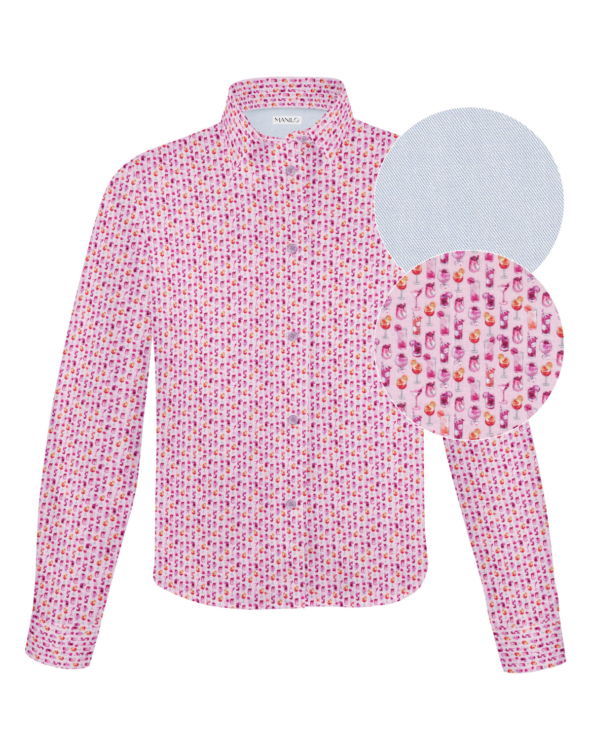 Blouse GABRIELLE de Boxy avec imprimé cocktail en rose (2338D-G)