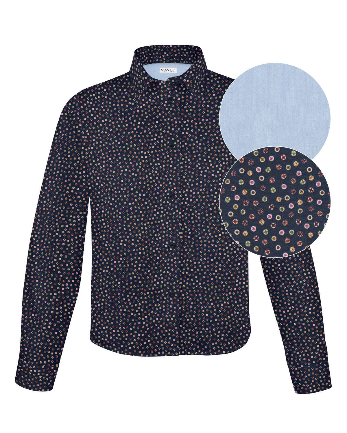 Boxy Bluse GABRIELLE mit farbigem Printmuster (2515D-G)