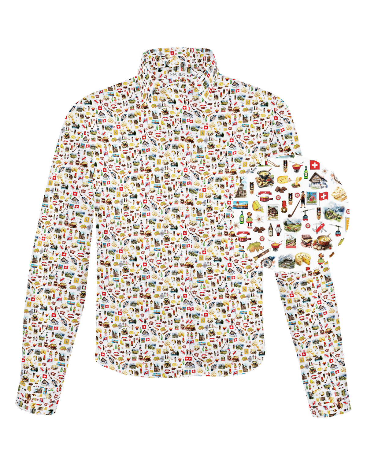 Chemisier Boxy GABRIELLE avec imprimé suisse en blanc (Art. 9031D-G)