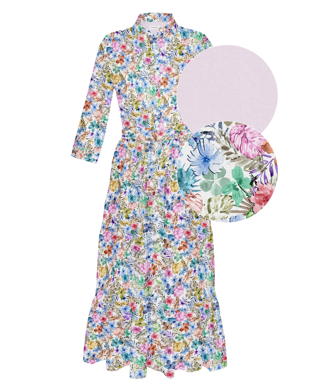 JADE summer dress with colorful floral print (2301D-J)