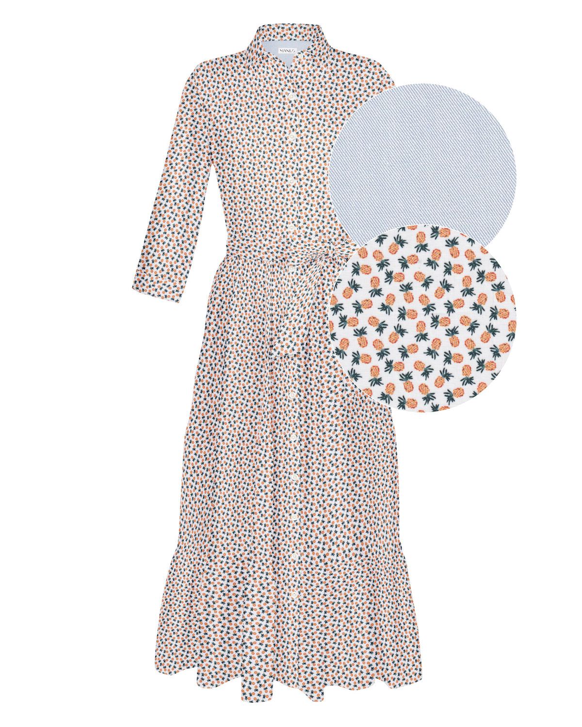 JADE summer dress with pineapple print (2332D-J)