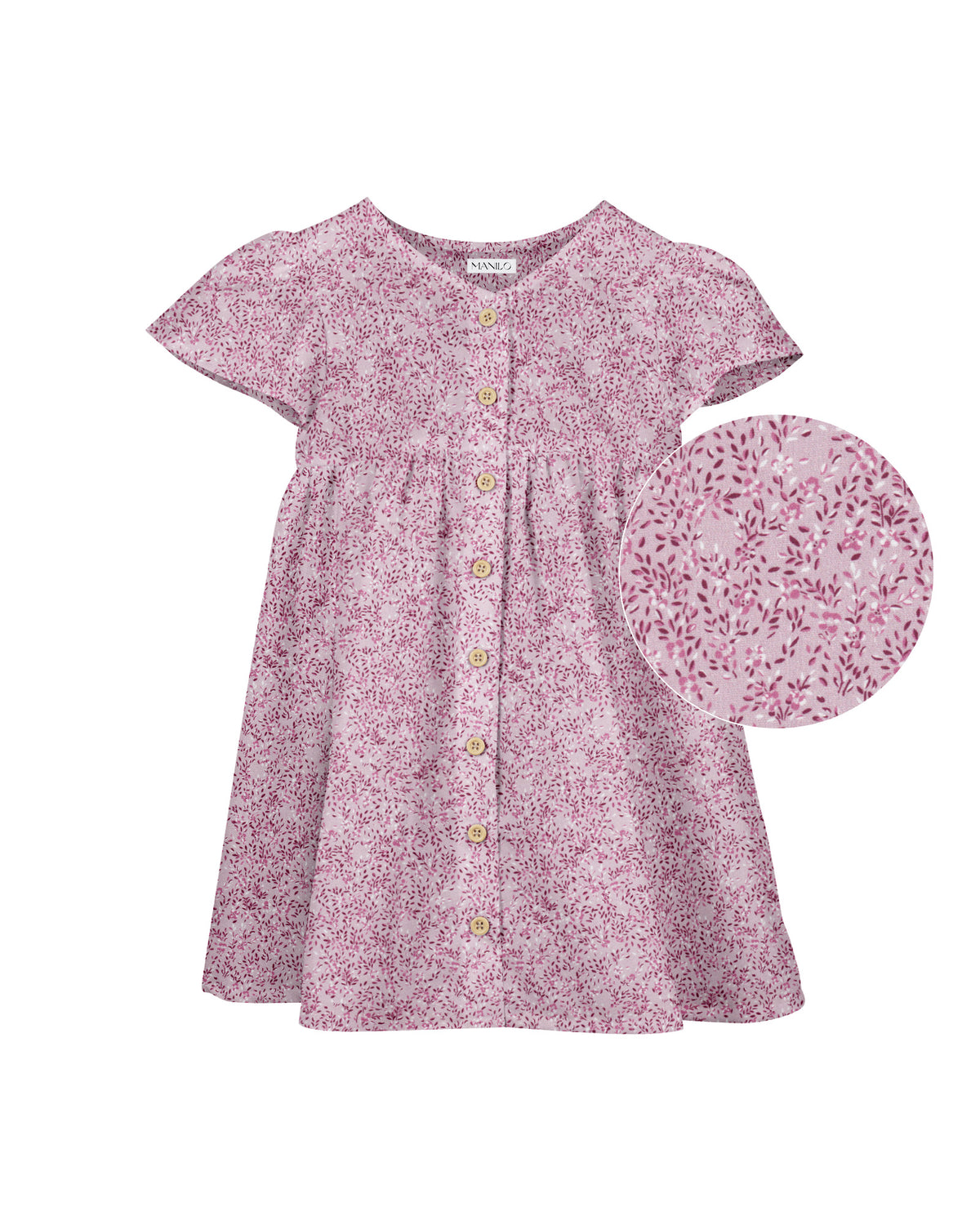 Robe rose pour enfants LAHELA avec imprimé floral (2317K-L)