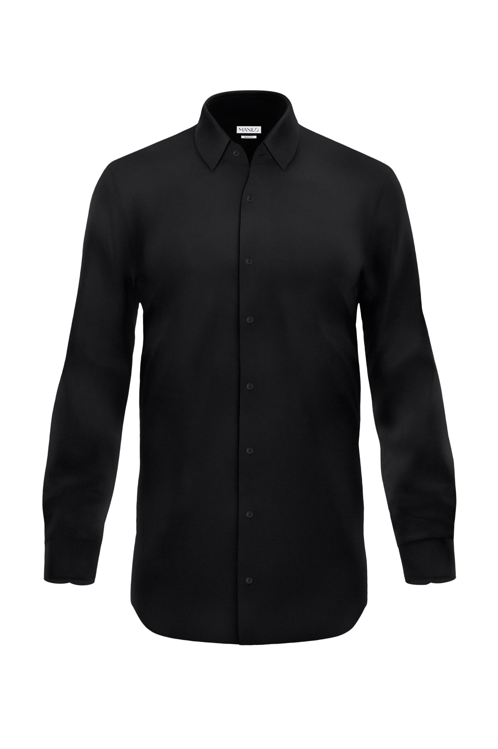 Hochwertiges Businesshemd Schwarz Modern Fit (gerade geschnitten / Art. 1105-M)
