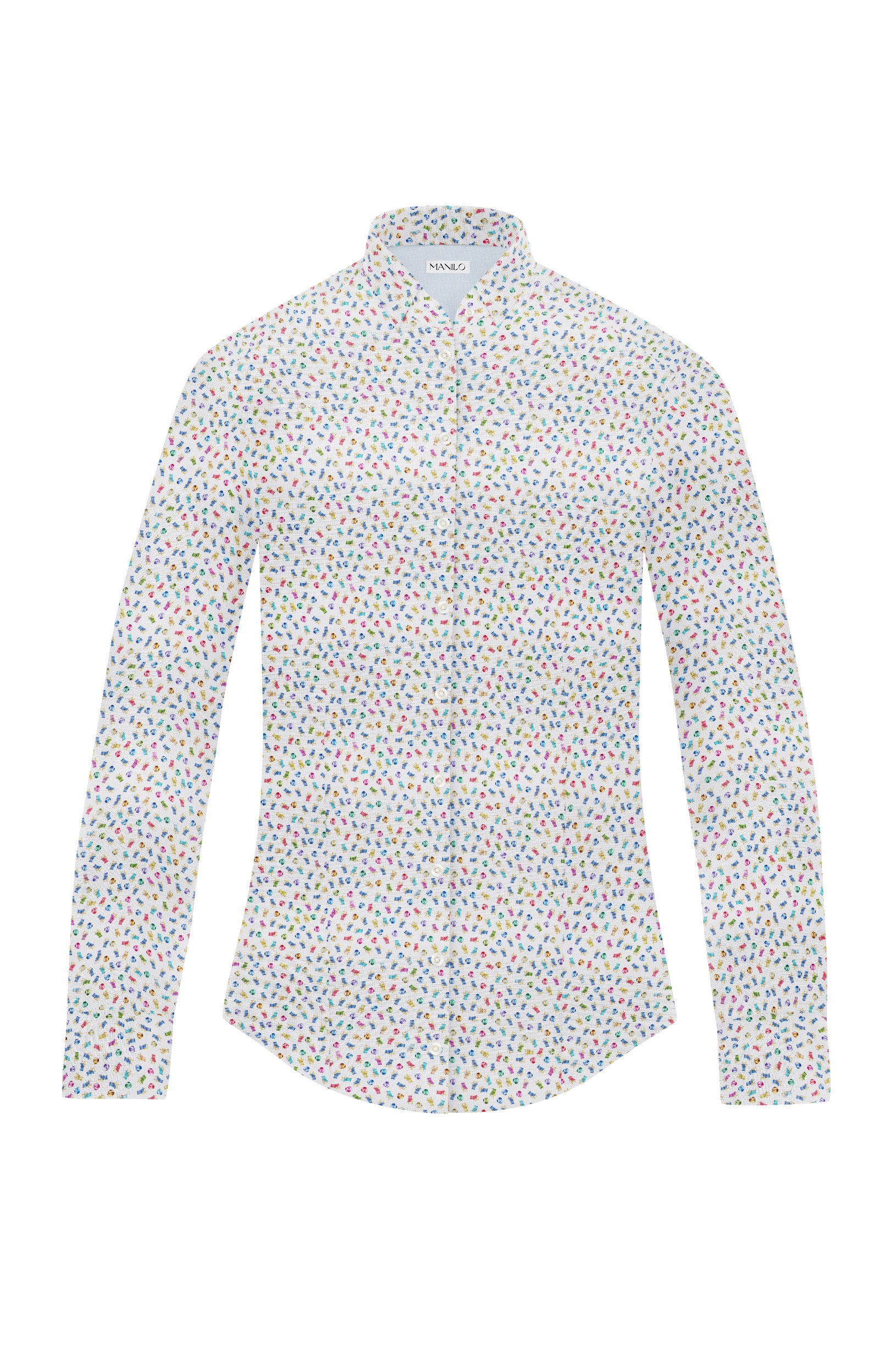 Blouse stretch SOPHIE avec imprimé chaise longue (art. 2133D-S)