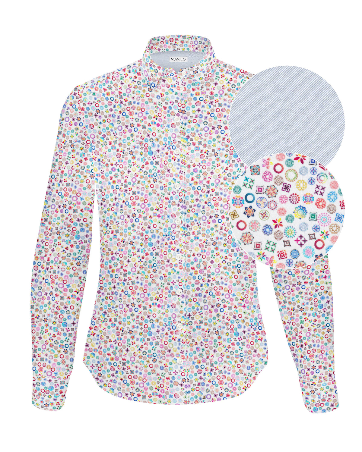 Blouse stretch SOPHIE avec motif imprimé coloré (2302D-S)