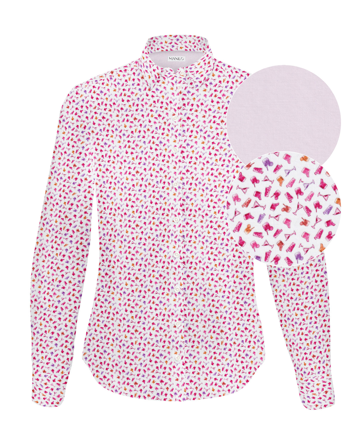 Blouse stretch SOPHIE avec imprimé cocktail coloré (2337D-S)