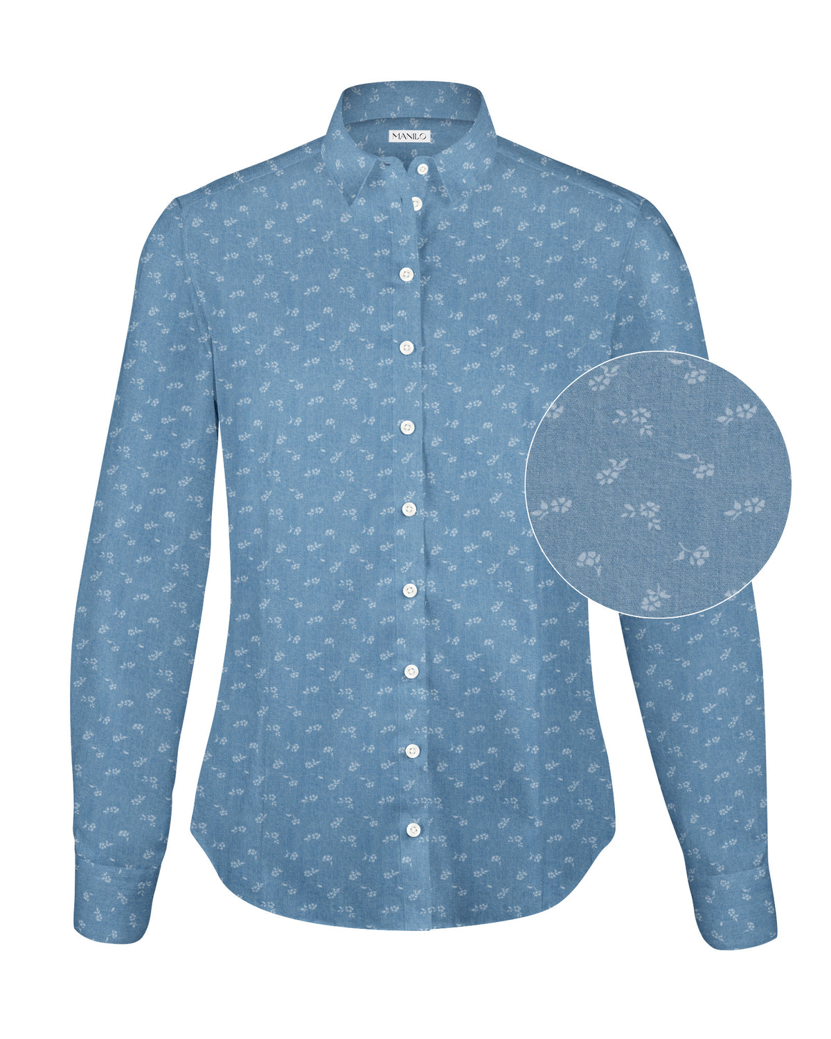 SOPHIE denim blouse with print pattern (2381D-S)