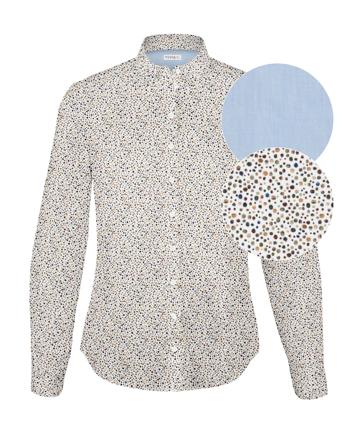 Stretch blouse SOPHIE with print pattern in white (2516D-S)