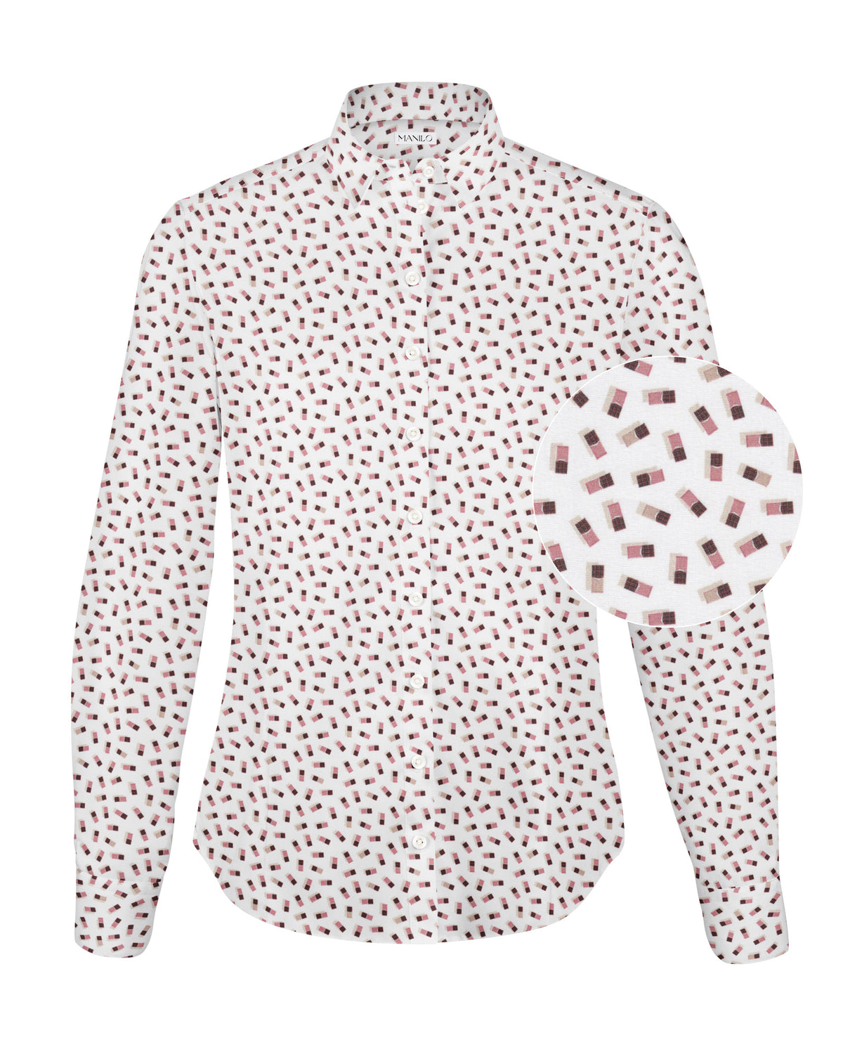 Stretch blouse SOPHIE with chocolate print (2546D-S)