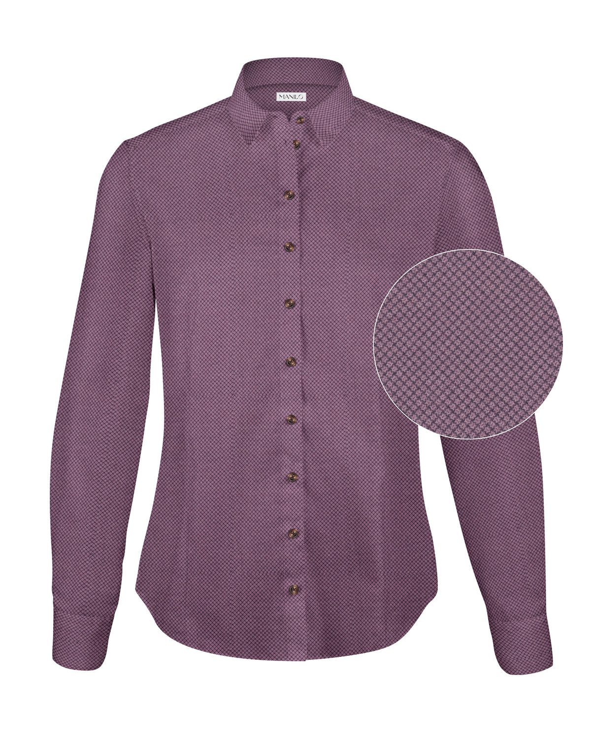 Flanellbluse SOPHIE mit Printmuster in Altrosa (2563D-S)