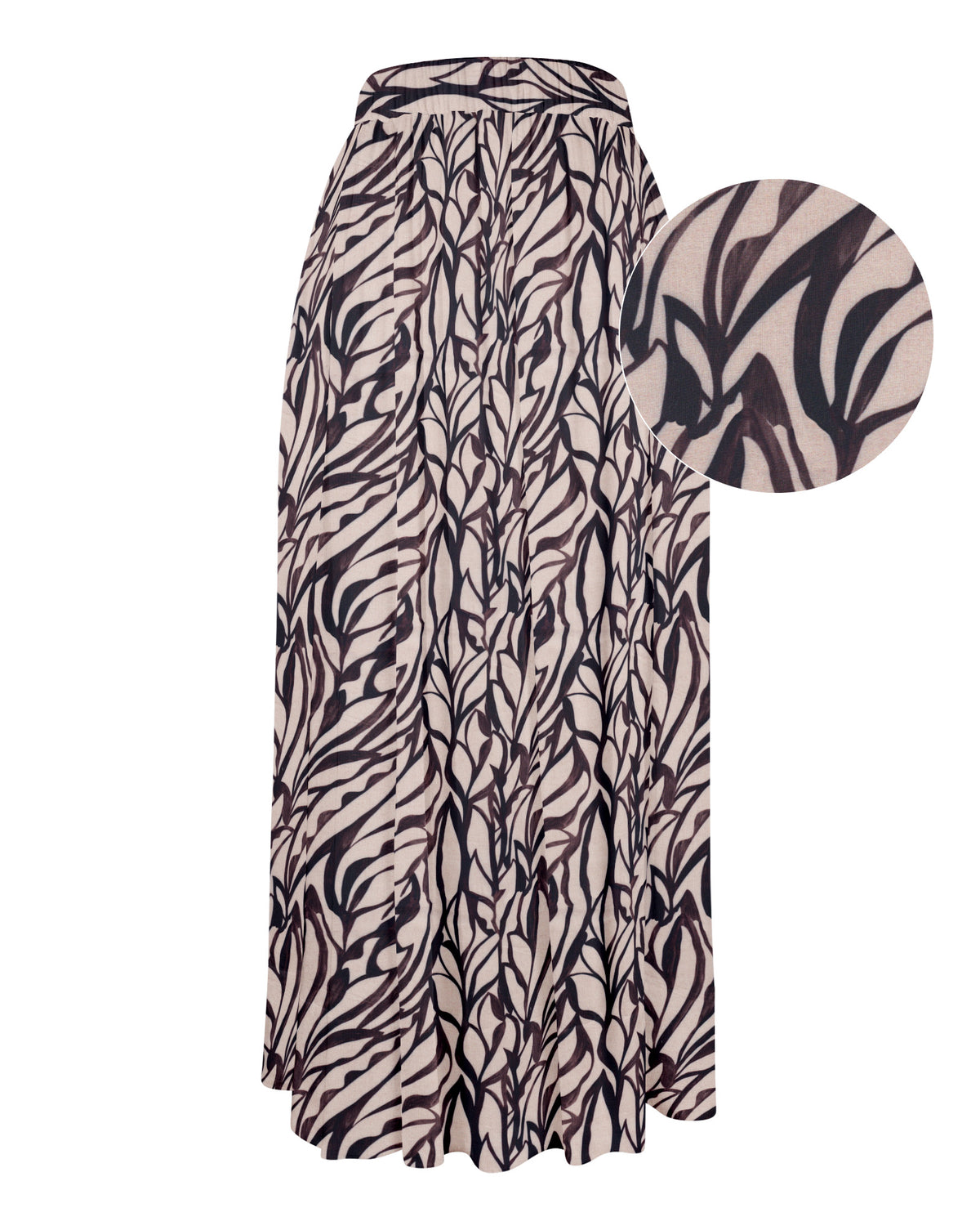 Jupe plissée THÉA avec imprimé batik en violet (2353D-T-G)