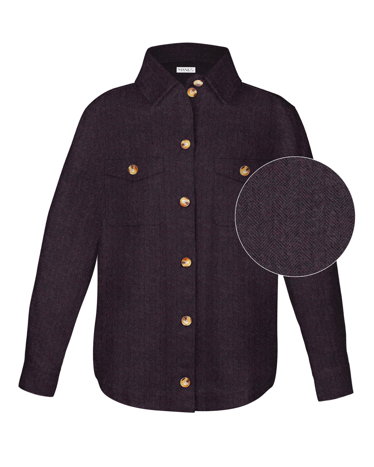 VIVIENNE shirt jacket in eggplant (Art. 2277D-V)