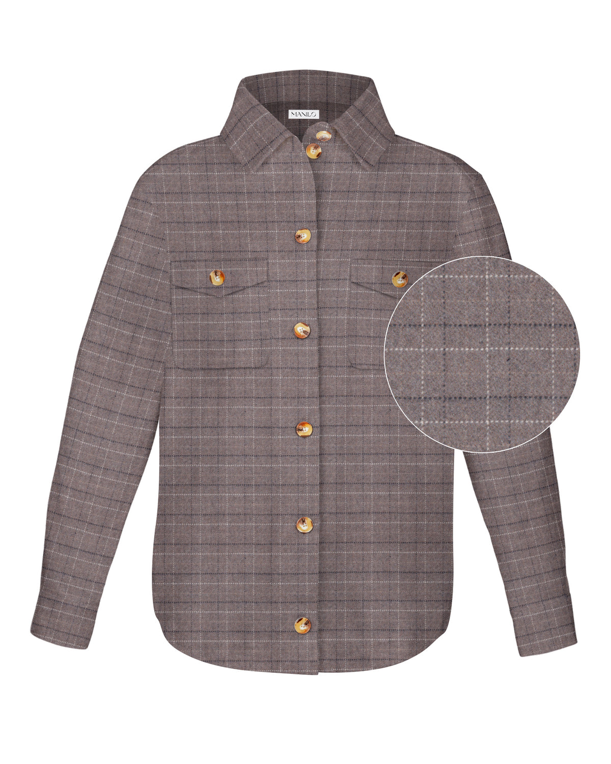 VIVIENNE shirt jacket with check pattern in beige (2622D-V)