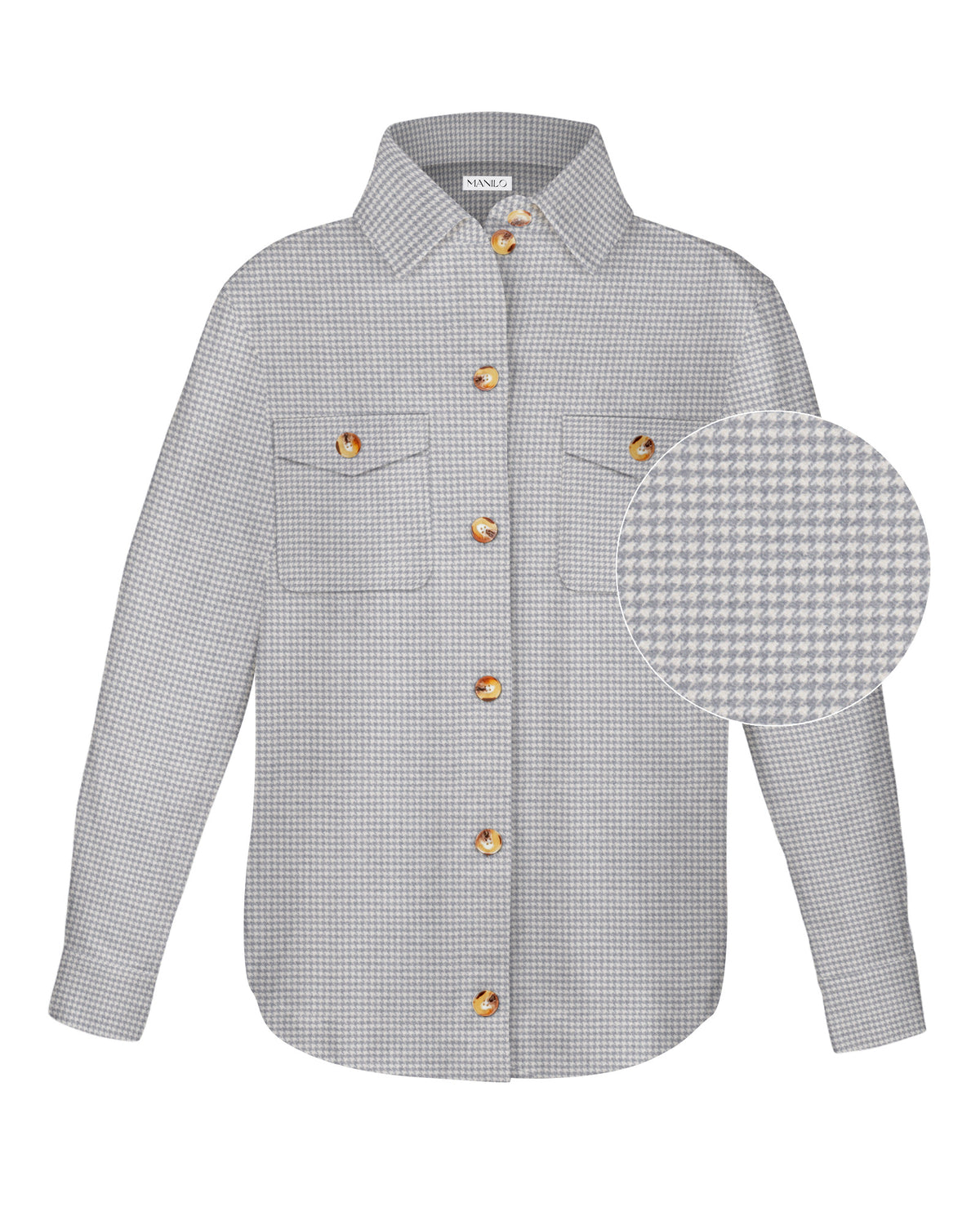 VIVIENNE shirt jacket with check pattern in white/grey (2623D-V)