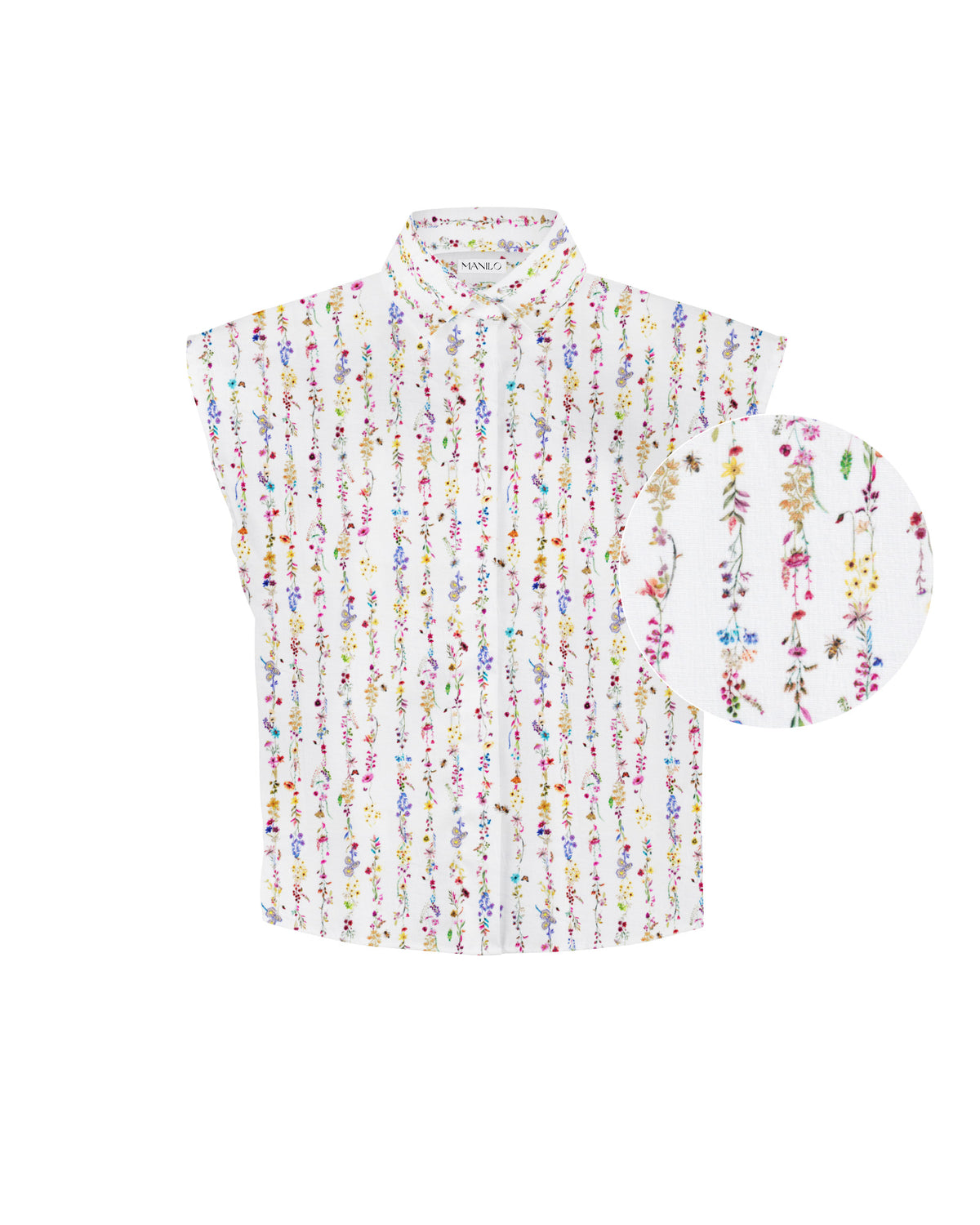 Top chemisier oversize avec un joli imprimé floral (2315D-Y)